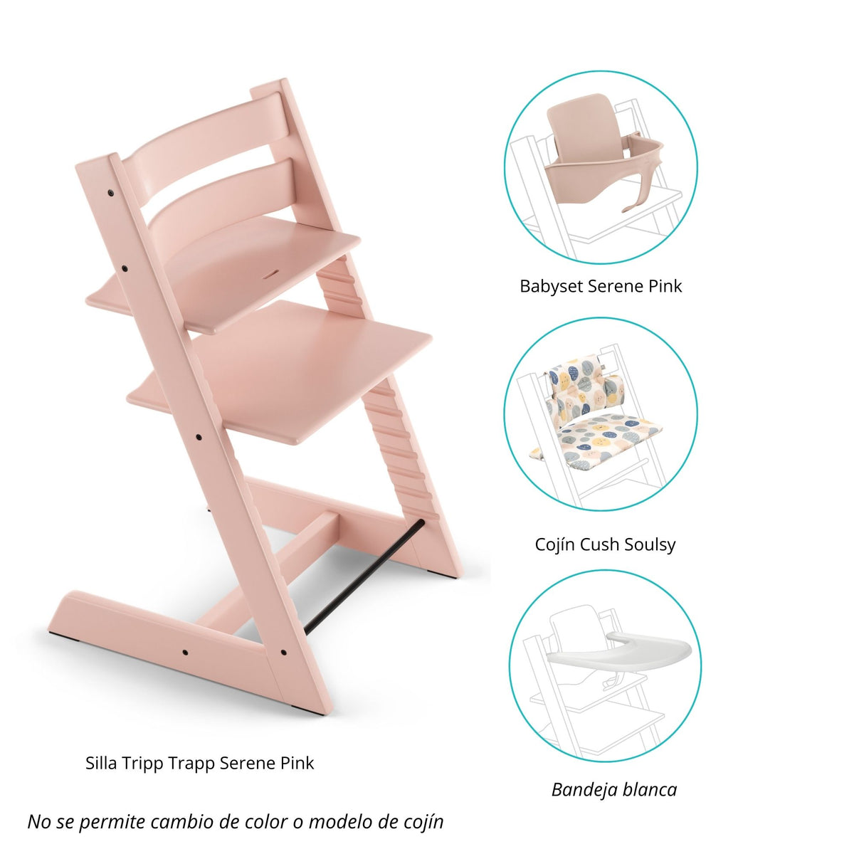 PACK SILLA MODELO TRIPP TRAPP + COJÍN+ BABYSET + BANDEJA STOKKE