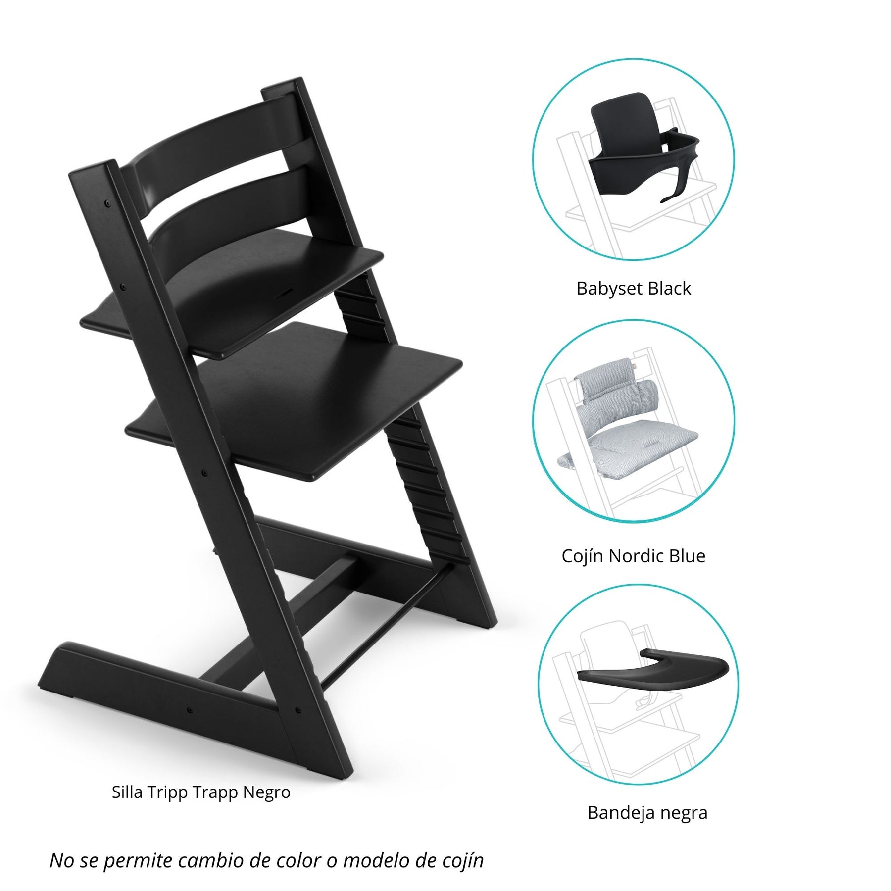 PACK SILLA MODELO TRIPP TRAPP + COJÍN NORDIC+ BABYSET + BANDEJA STOKKE
