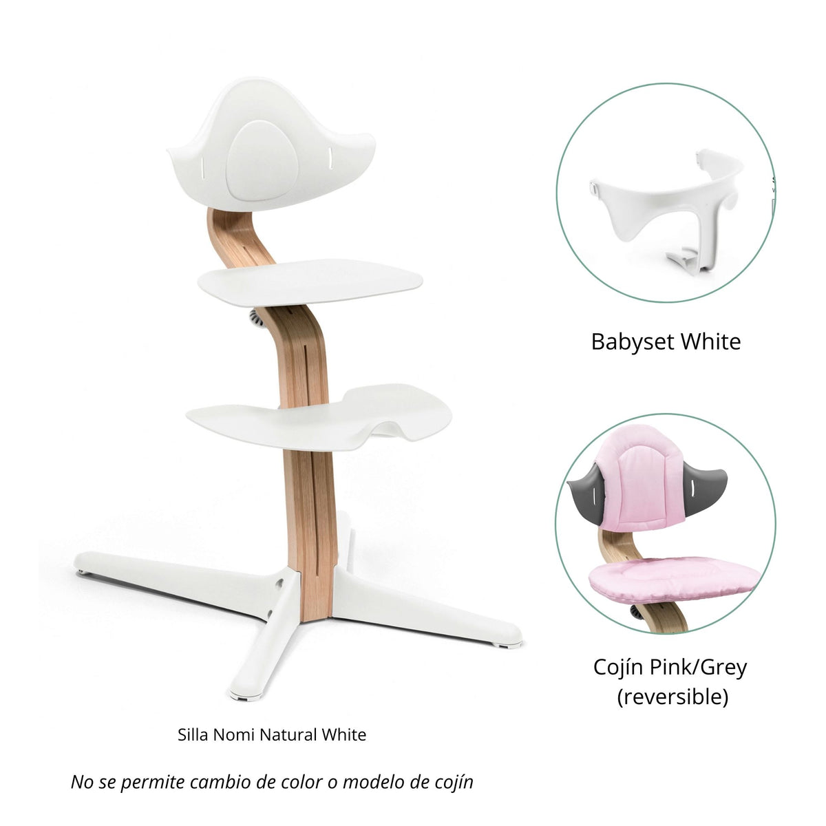 PACK SILLA NOMI + COJÍN+ BABYSET STOKKE