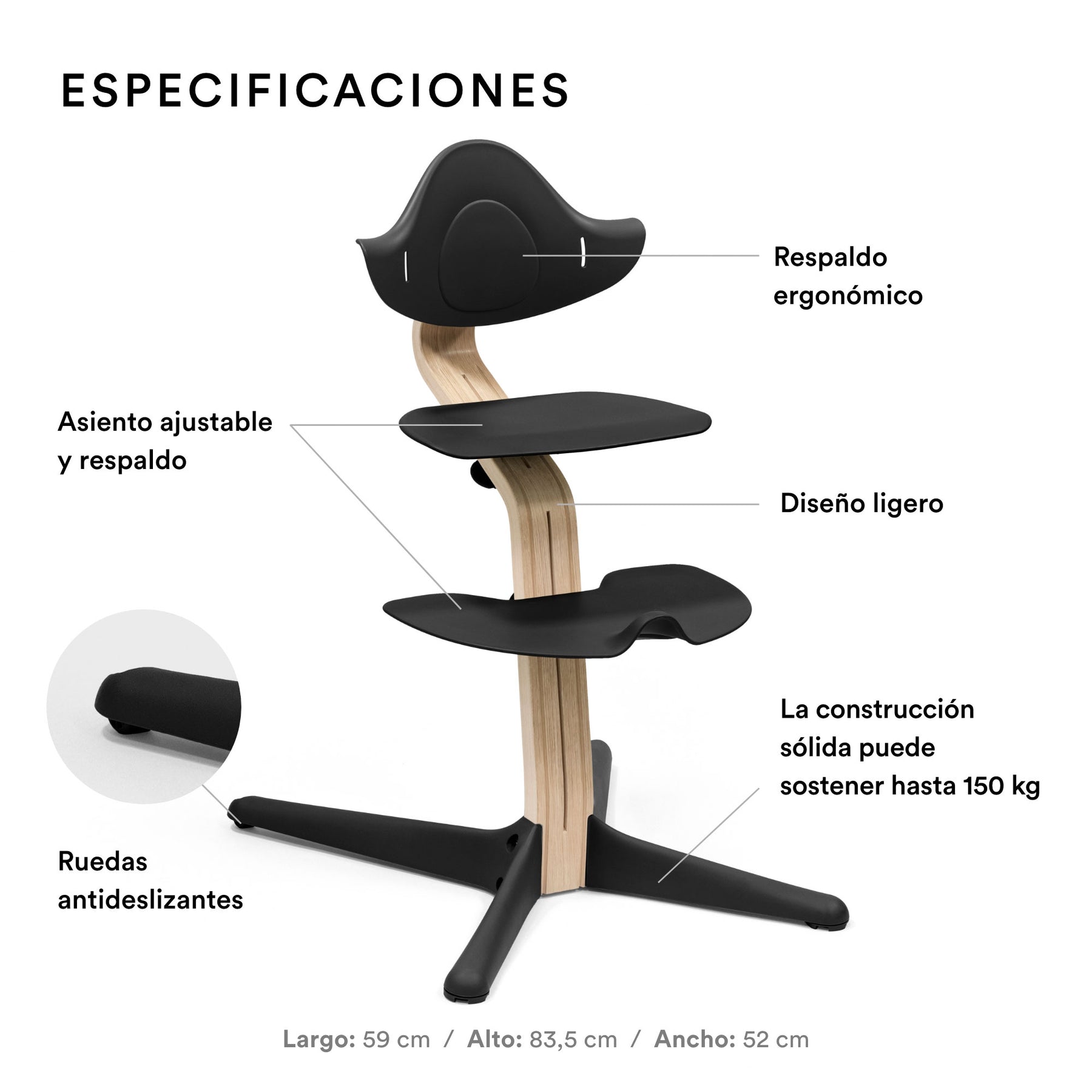 SILLA DE COMER MODELO NOMI STOKKE