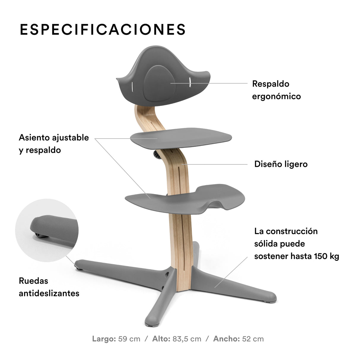 Silla de comer Modelo NOMI STOKKE