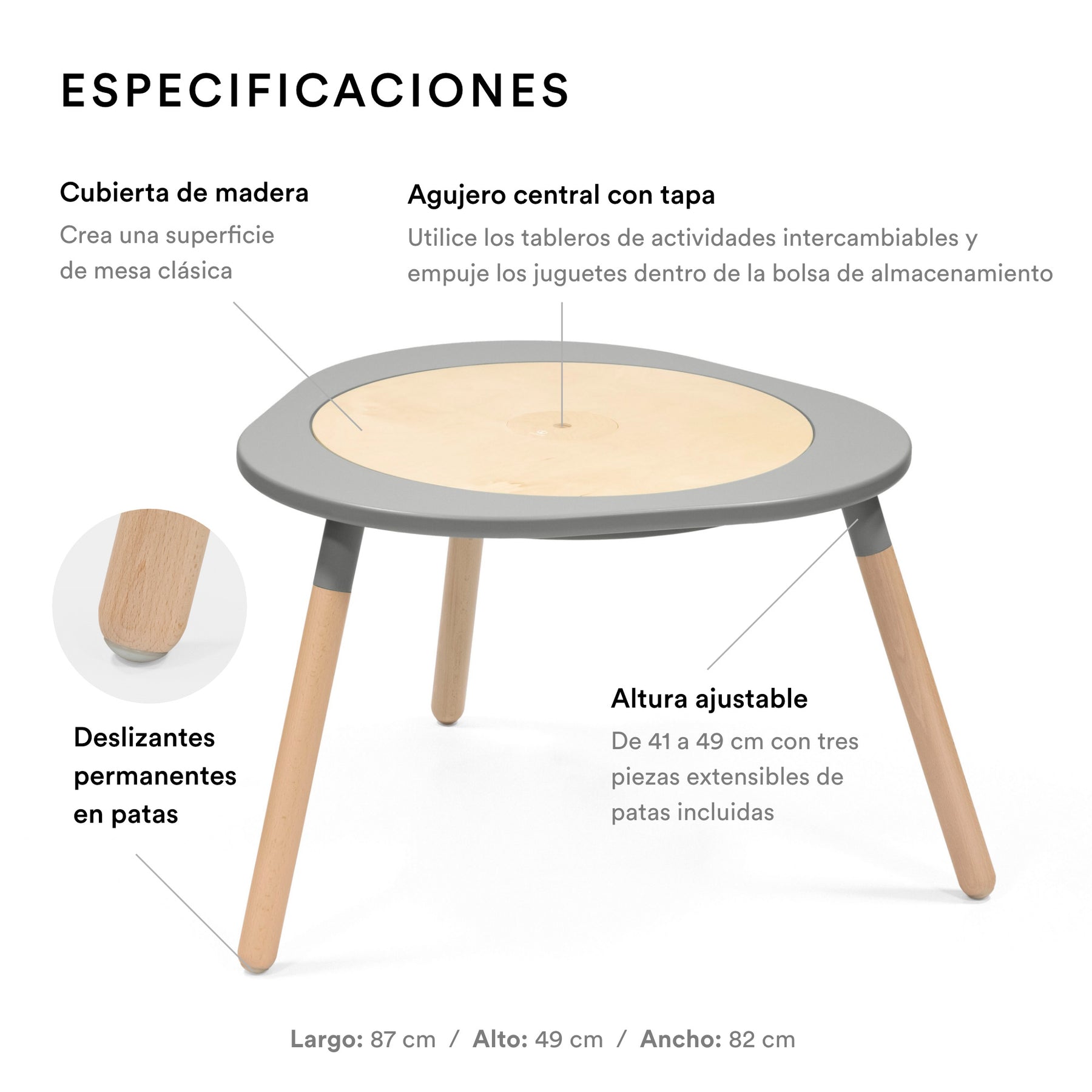MESA INFANTIL MODELO MUTABLE™ V2 82 X 49 X 87 CM STOKKE