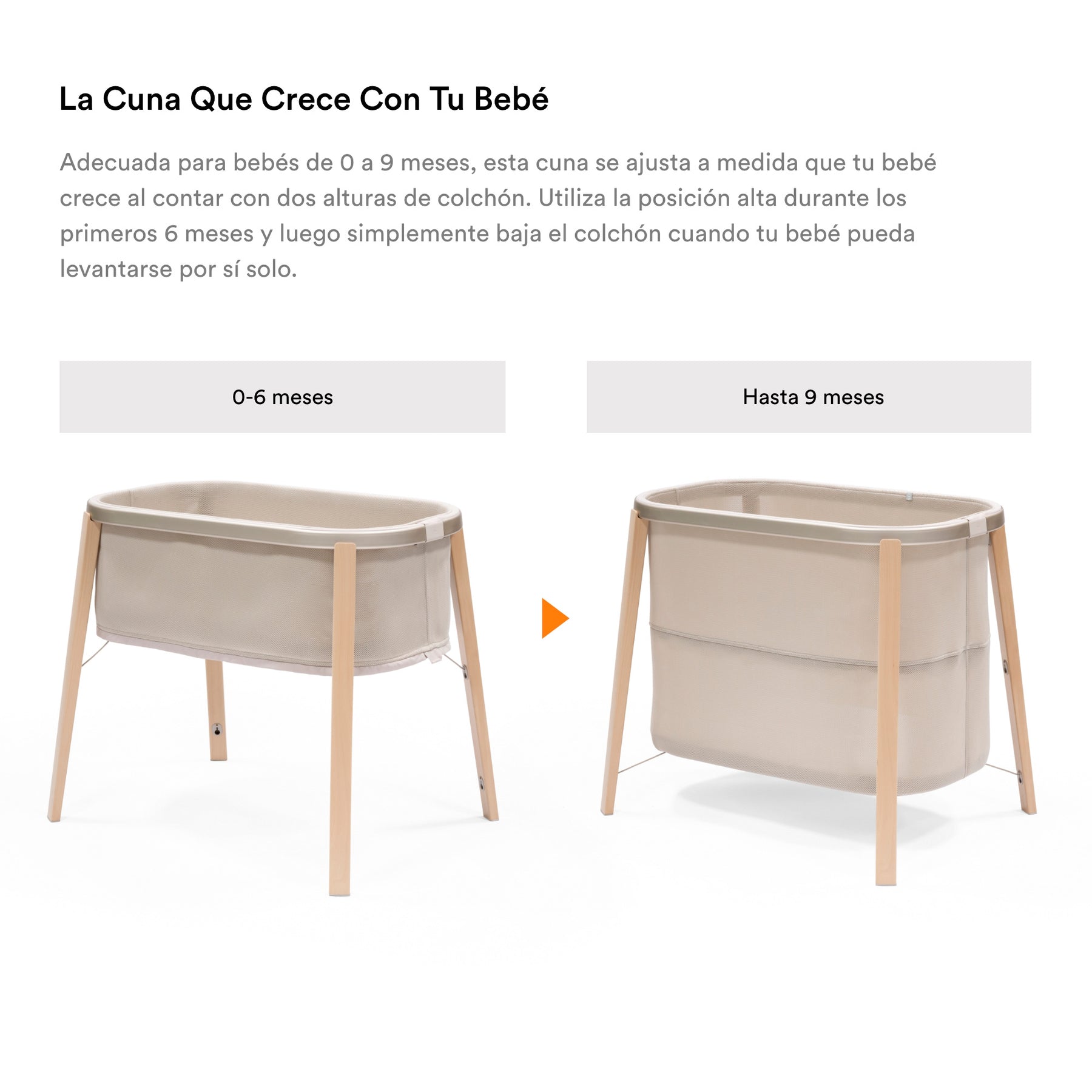 MINI CUNA MODELO SNOOZI™ PARA BEBÉS DE 0 A 9 MESES STOKKE