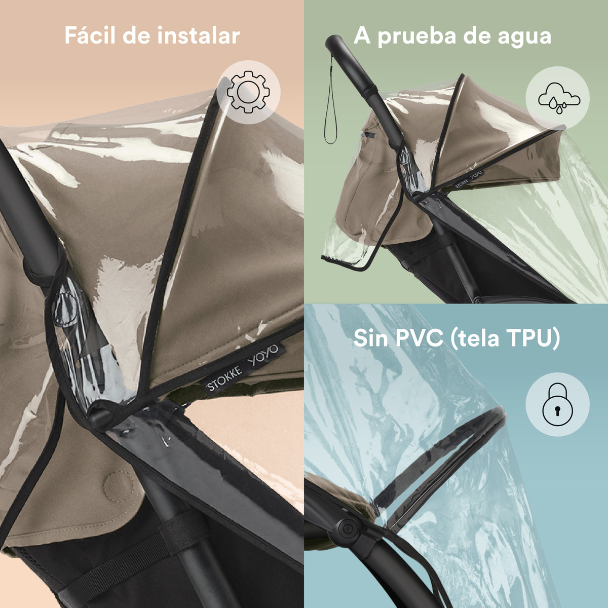 PROTECTOR DE LLUVIA PARA 2DA ETAPA / 6+ COCHE STOKKE YOYO² / YOYO³