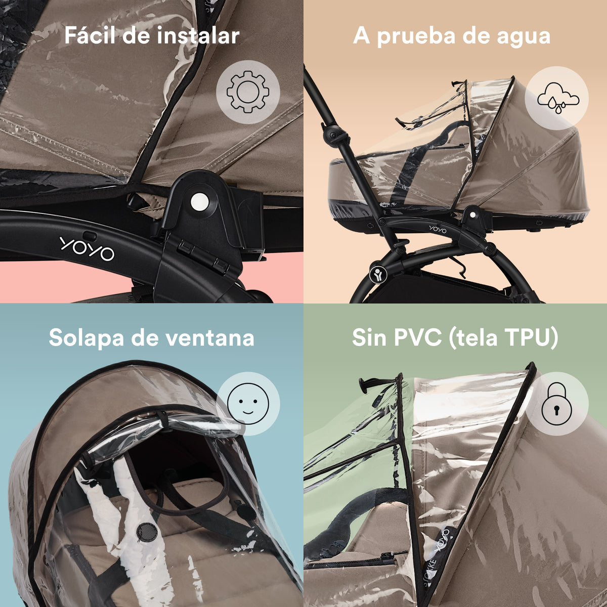 PROTECTOR DE LLUVIA PARA BASSINET COCHE STOKKE YOYO² / YOYO³