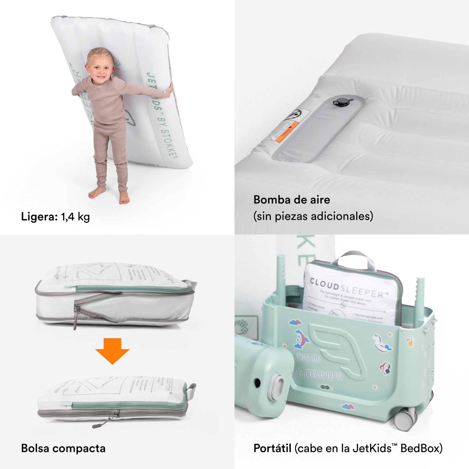 CAMA INFLABLE PARA NIÑOS JETKIDS CLOUDSLEEPER V2 MICKEY CELEBRATION STOKKE