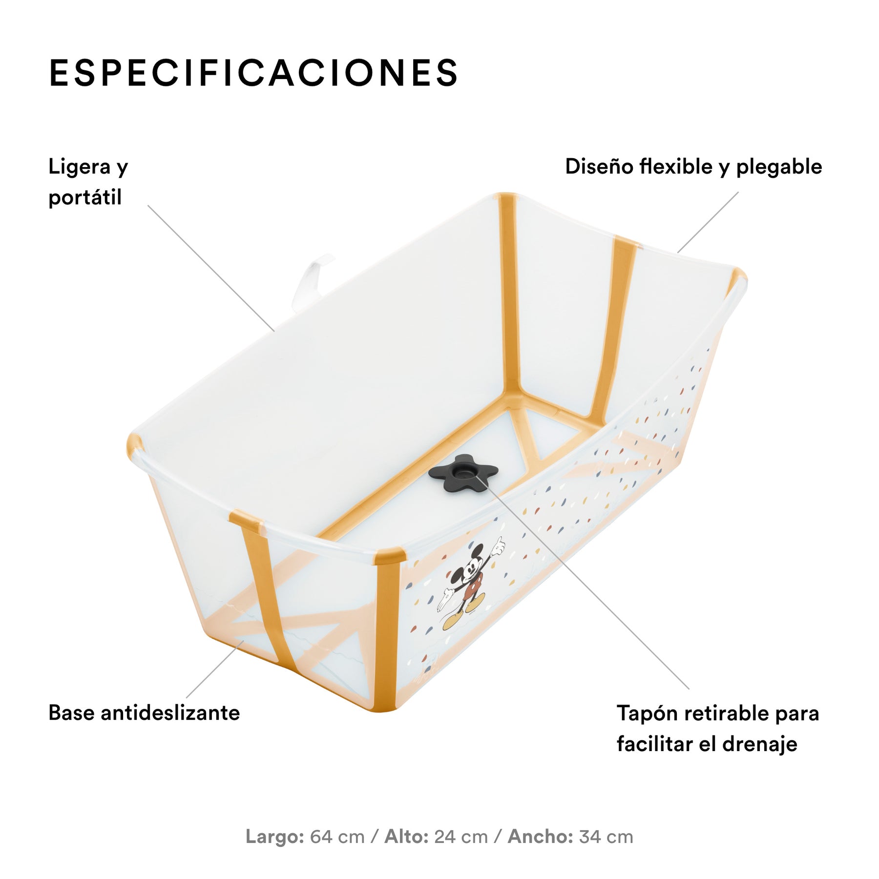 BAÑERA PLEGABLE FLEXI BATH MICKEY CELEBRATION STOKKE