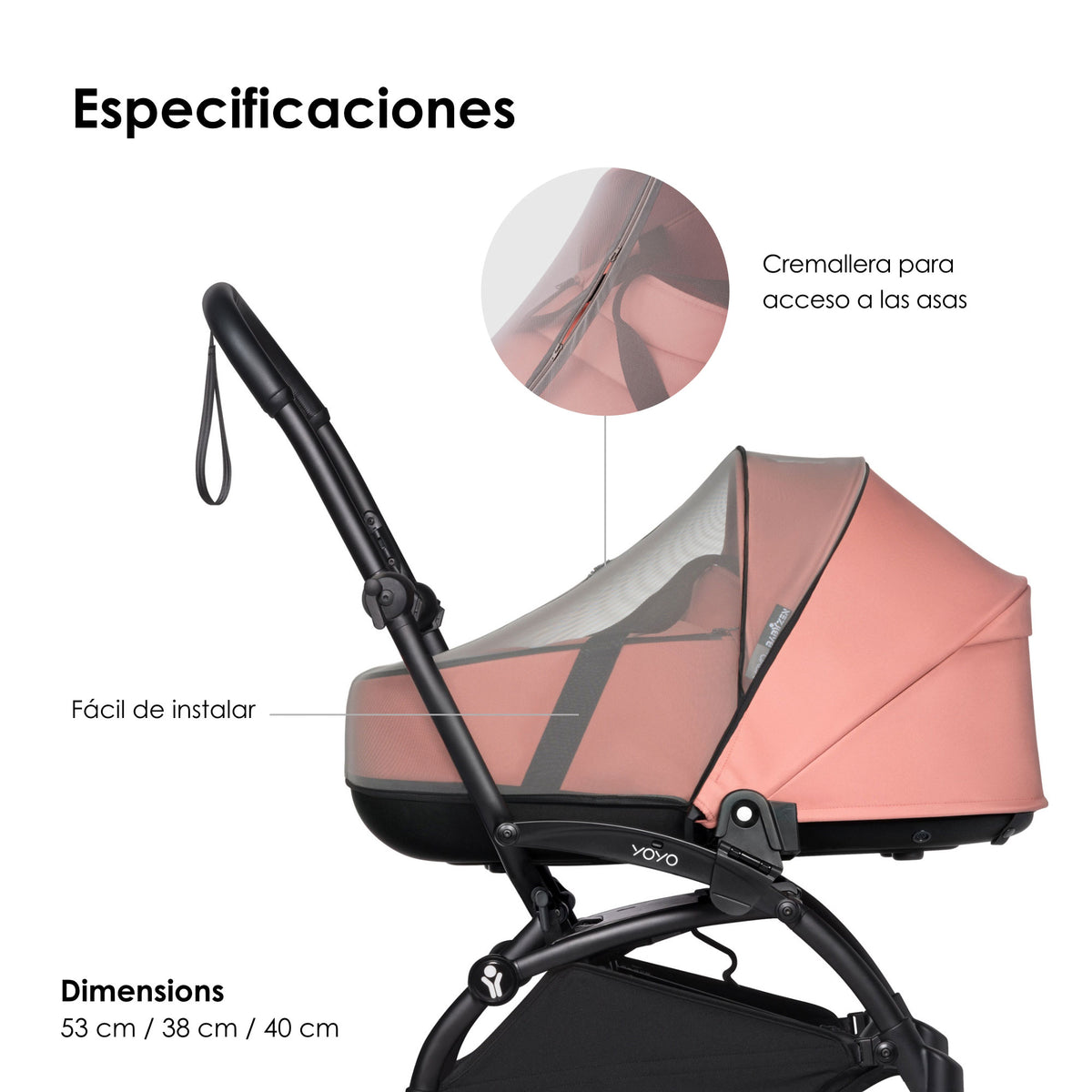 Protector de mosquitos para Bassinet Coche Modelo YOYO²