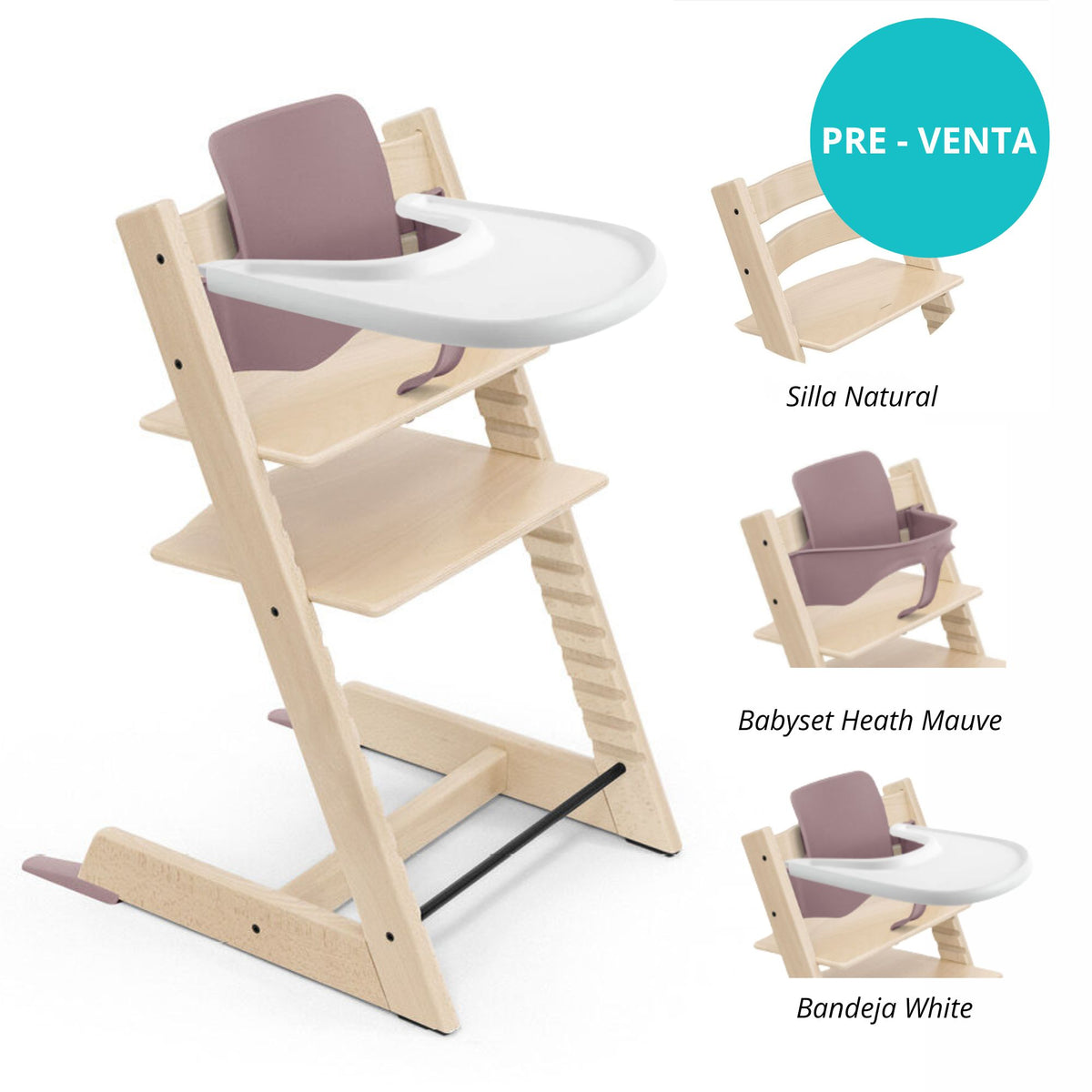 Pack alimentación: Silla Tripp Trapp + Babyset + Bandeja STOKKE