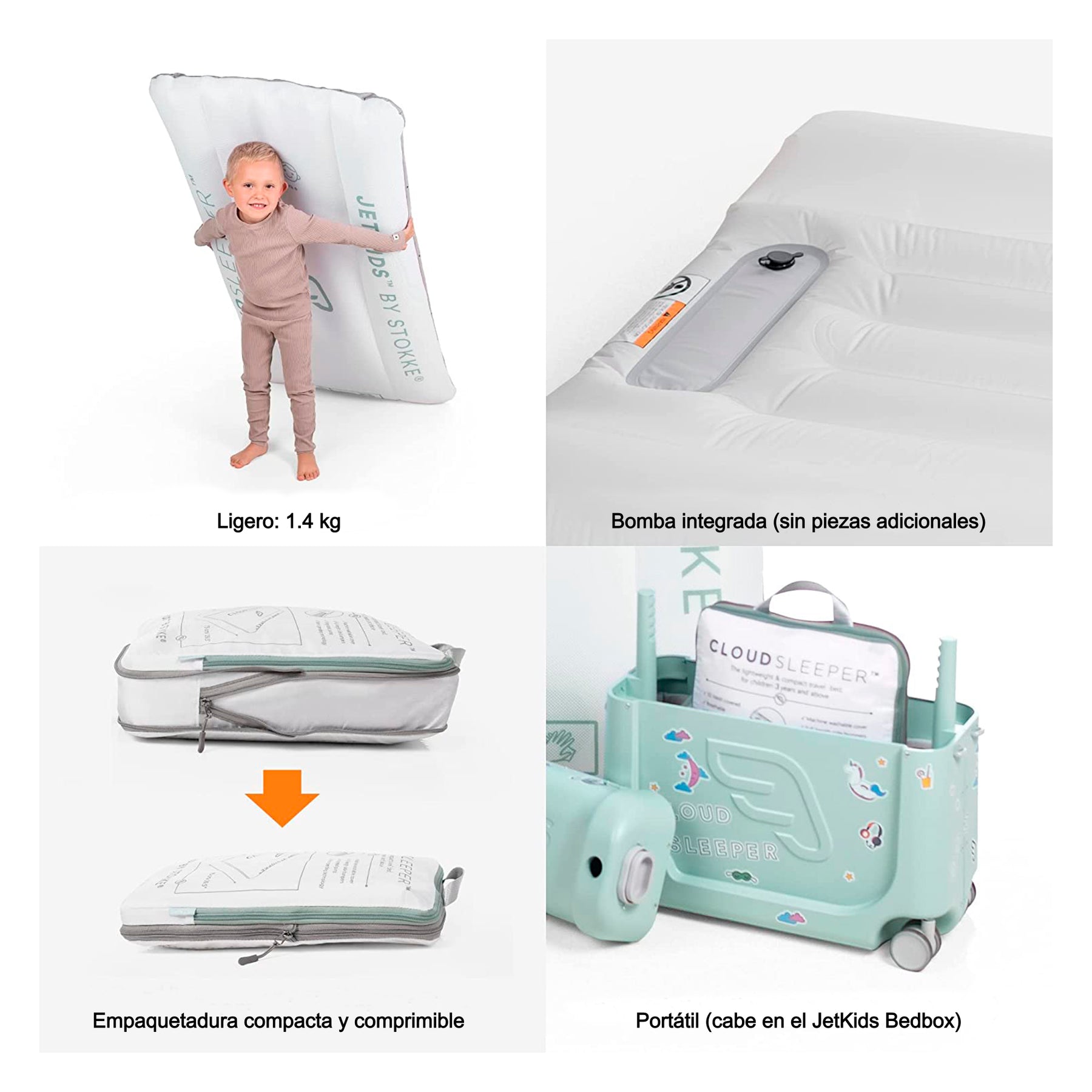 CAMA INFLABLE PARA NIÑOS CLOUDSLEEPER JETKIDS STOKKE