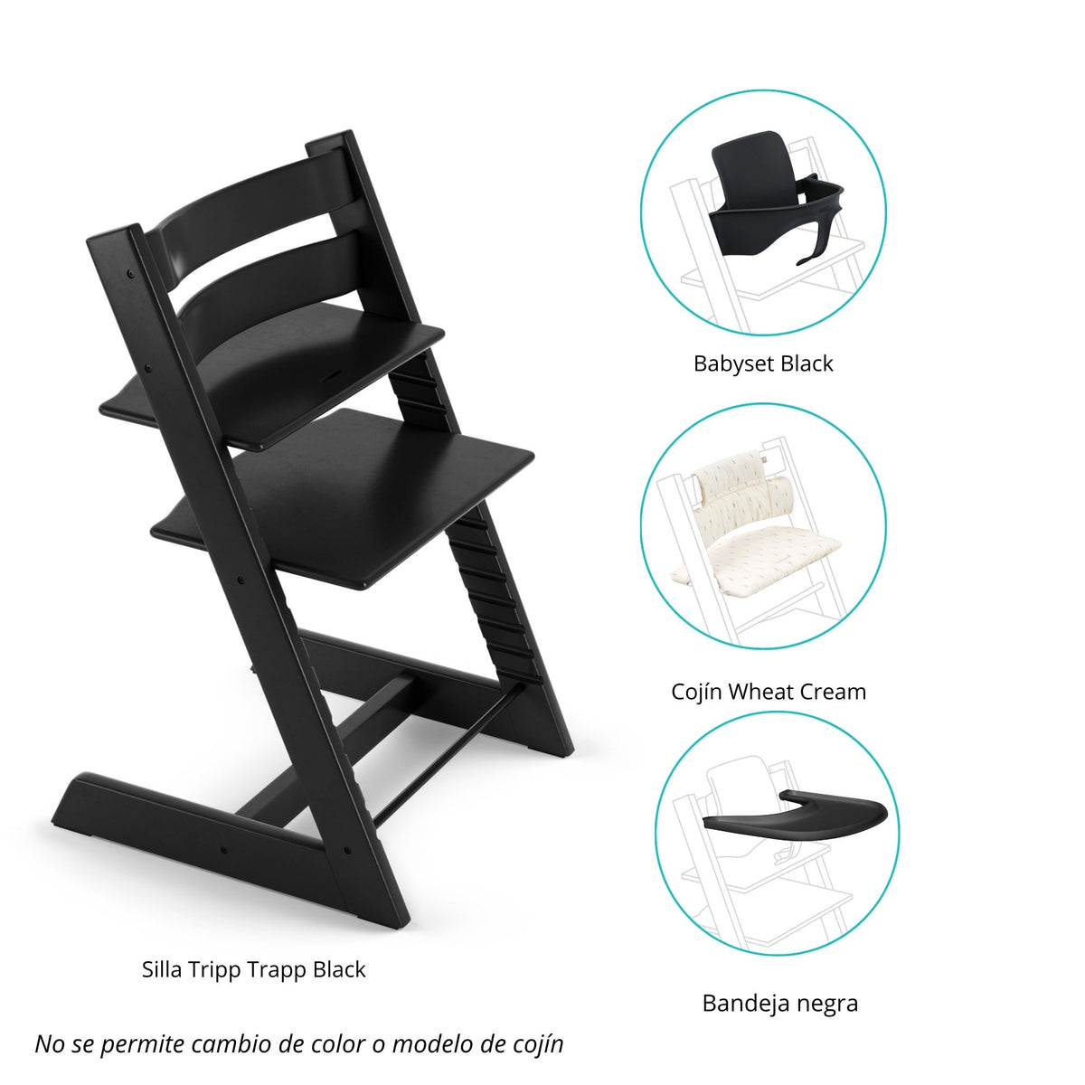 PACK SILLA MODELO TRIPP TRAPP + COJÍN+ BABYSET + BANDEJA STOKKE