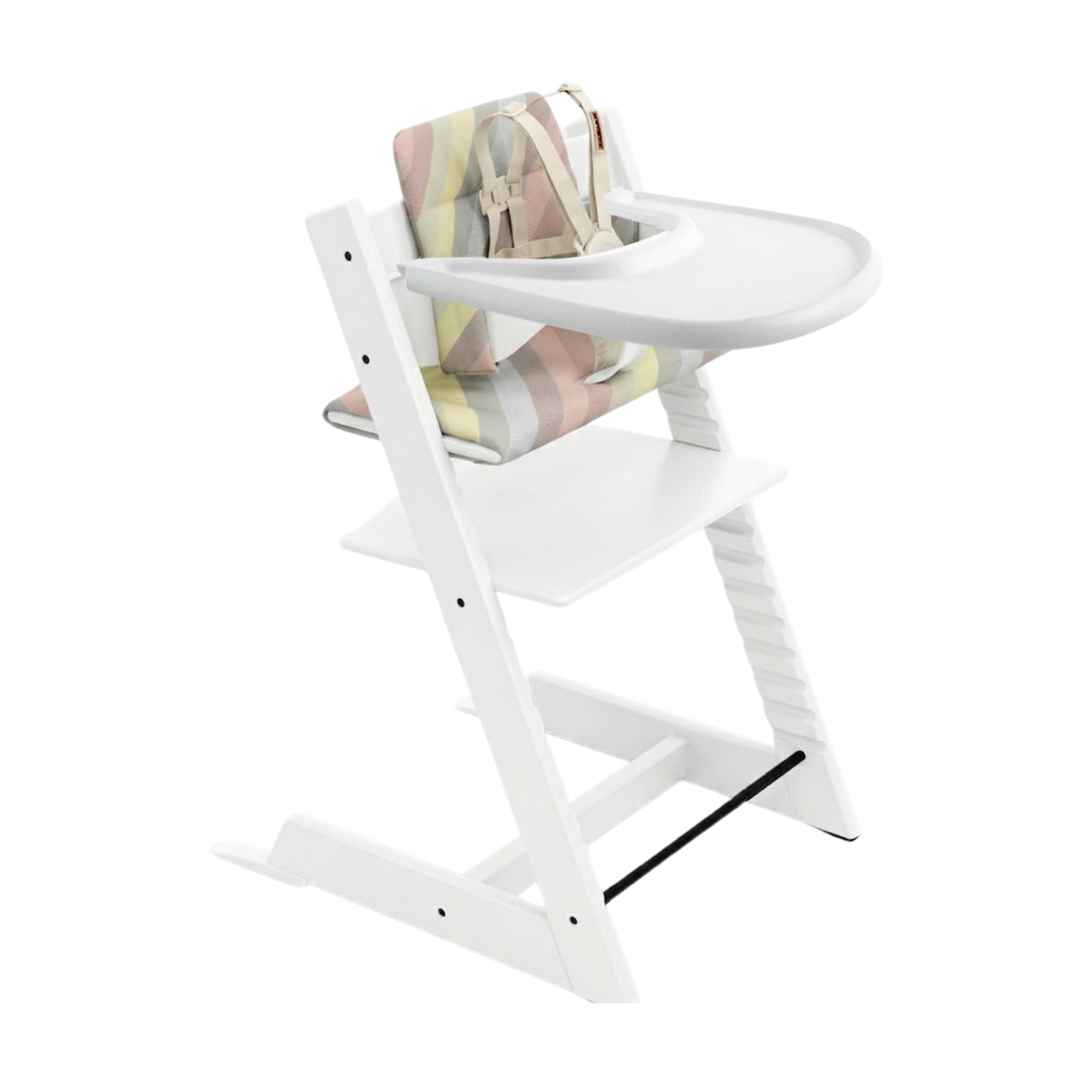 Pack completo: Silla Tripp Trapp + Cojín + Babyset + Bandeja + Arnés -  Stokke