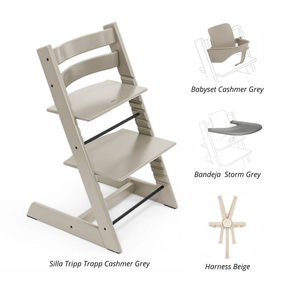 PACK ALIMENTANCIÓN 2 : SILLA TRIPP TRAPP + BABYSET + BANDEJA+ HARNESS STOKKE