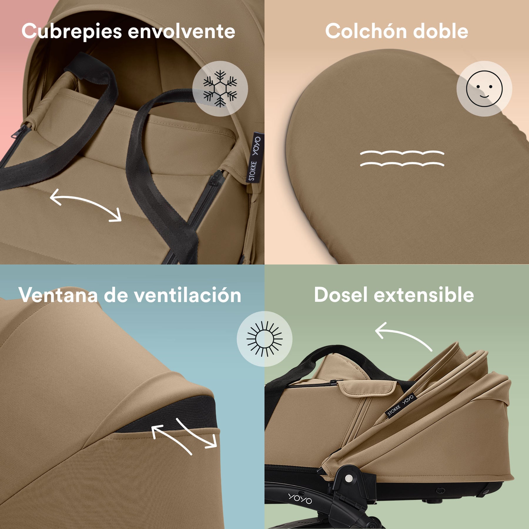 Coche de bebé Stokke YOYO³ – pack completo chasis negro + asiento Bassinet