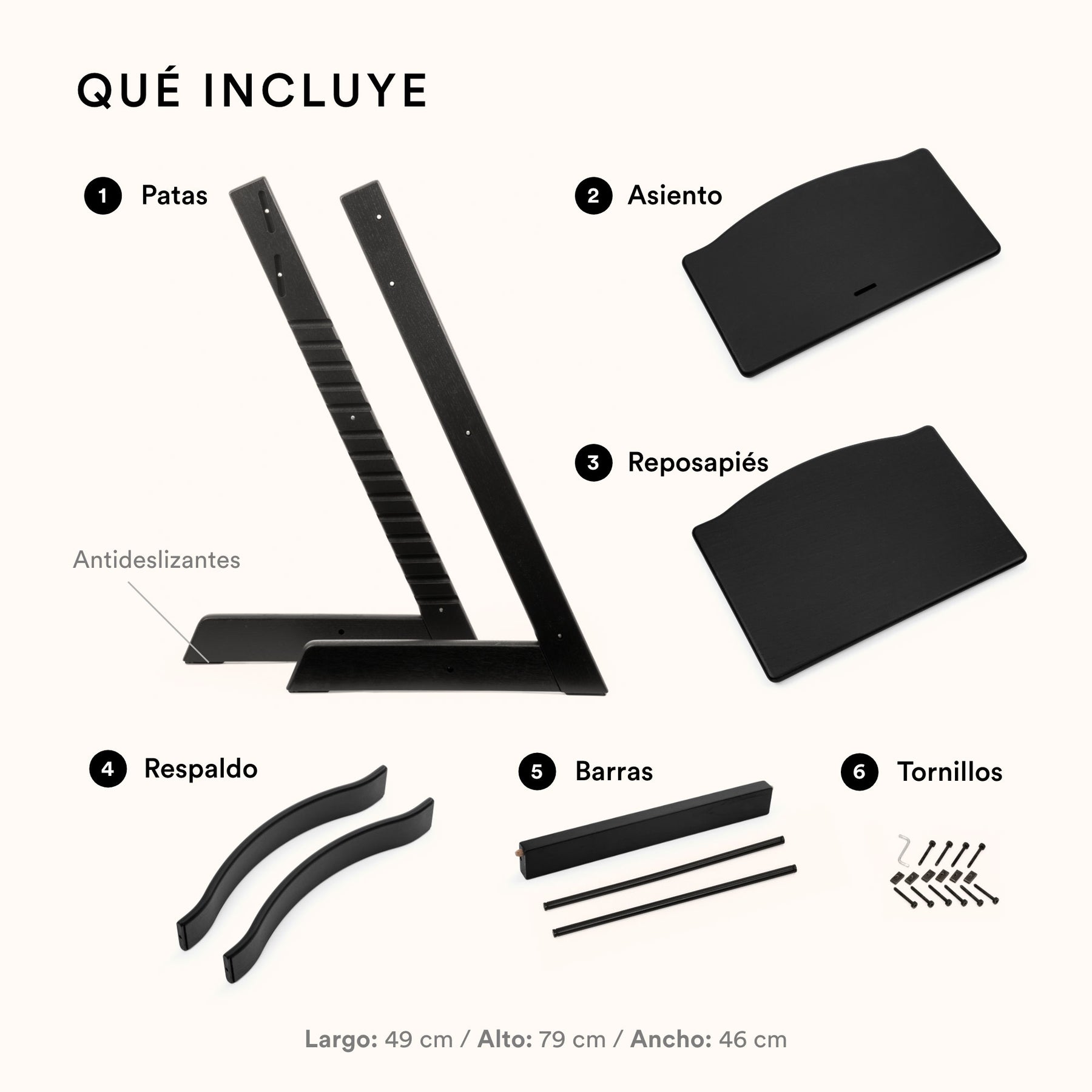 Silla Tripp Trapp Stokke en madera Roble  – Silla Ajustable y Evolutiva
