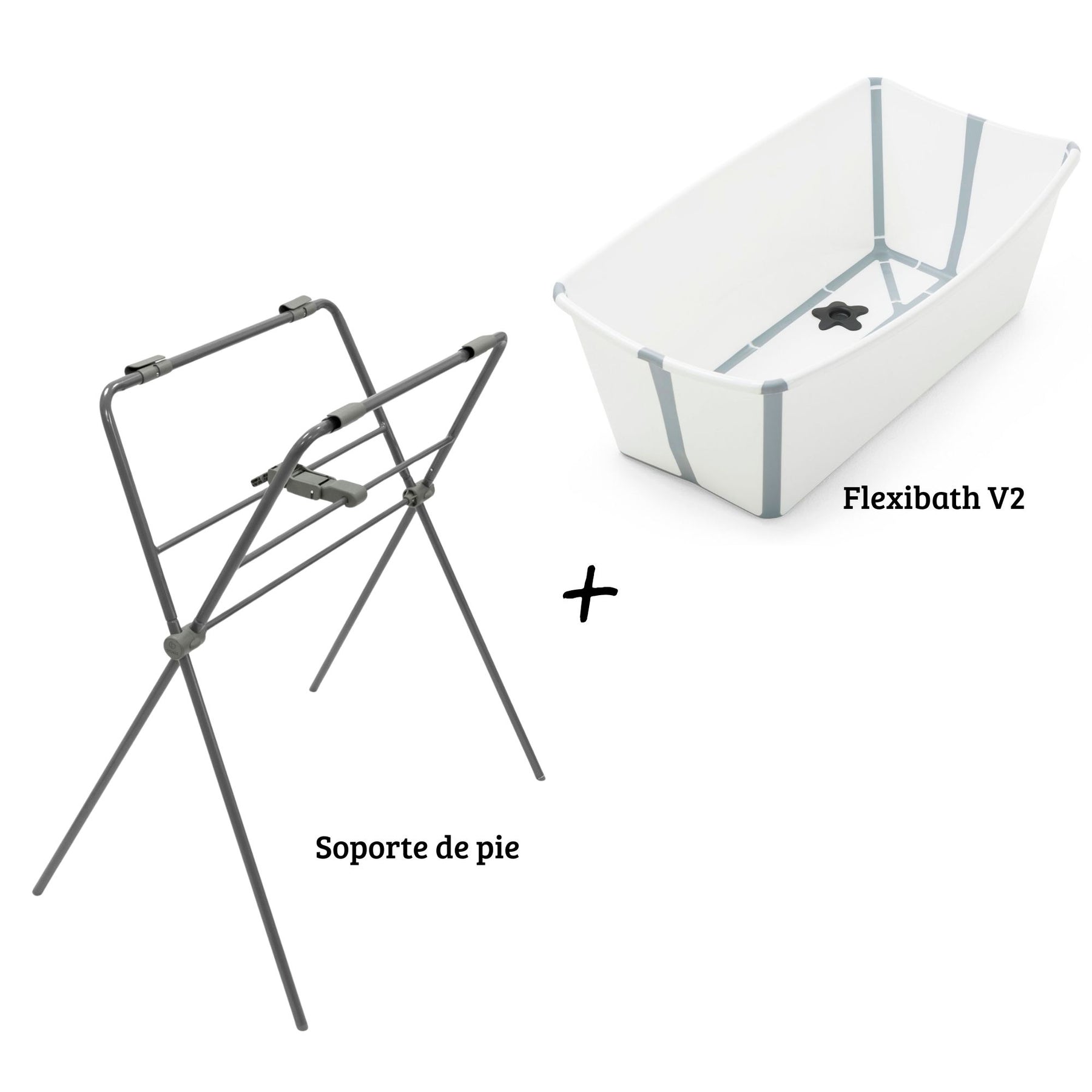PACK BAÑERA PLEGABLE FLEXIBATH V2+ SOPORTE DE PIE STOKKE