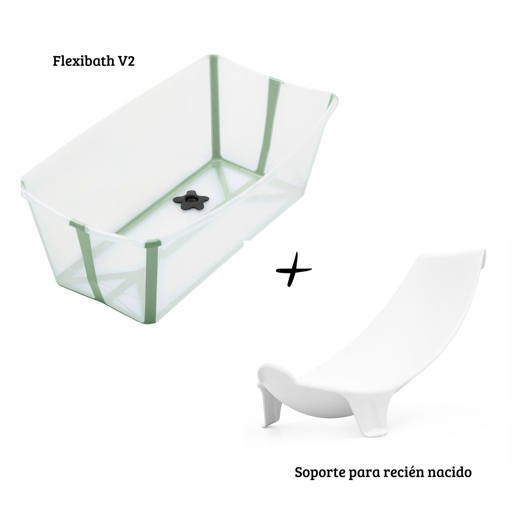 Pack bañera plegable flexibath V2+ support newborn STOKKE