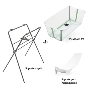 Pack Bañera FlexiBath V2 + Soporte de Pie Stokke + Soporte de recién Nacido STOKKE