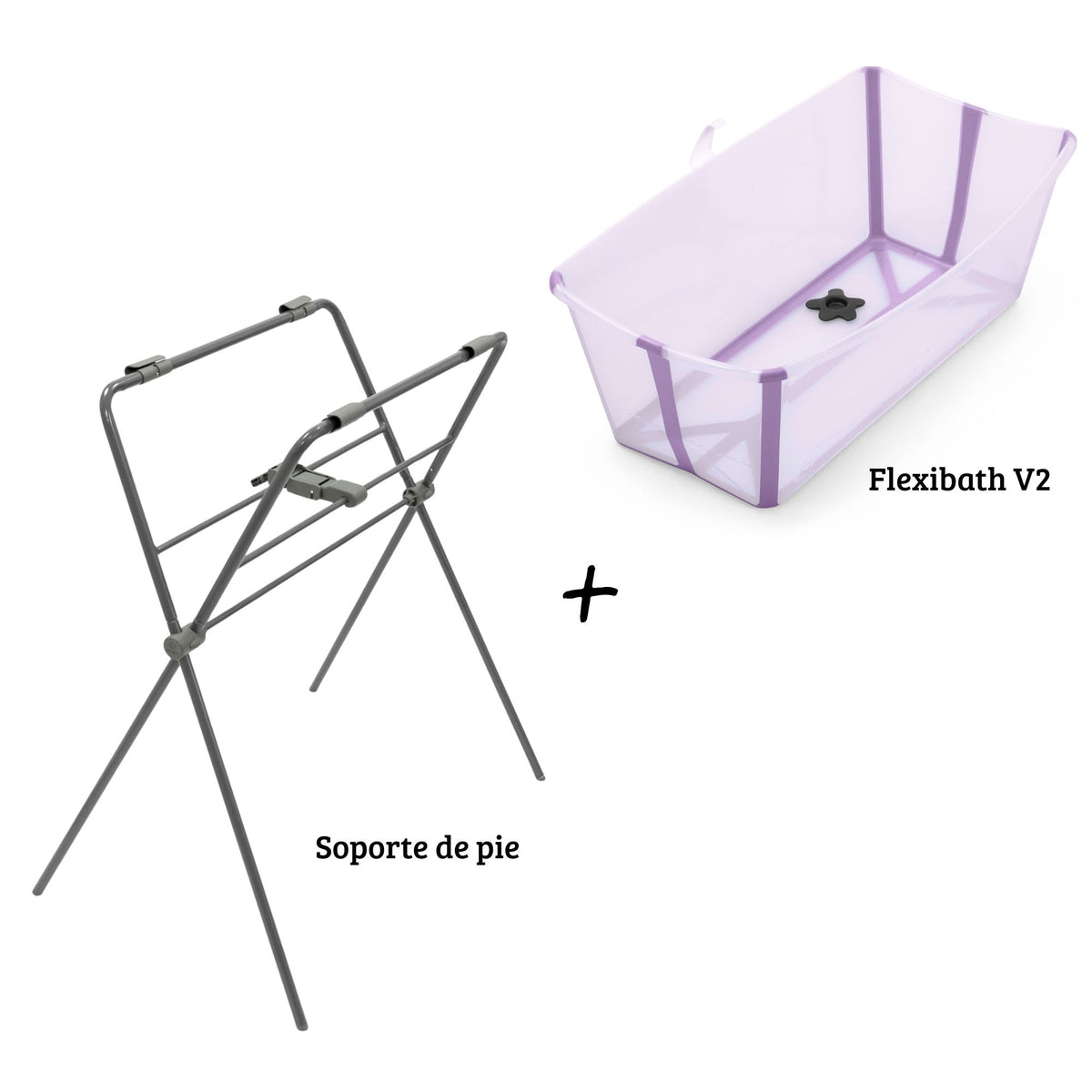 PACK BAÑERA PLEGABLE FLEXIBATH V2+ SOPORTE DE PIE STOKKE