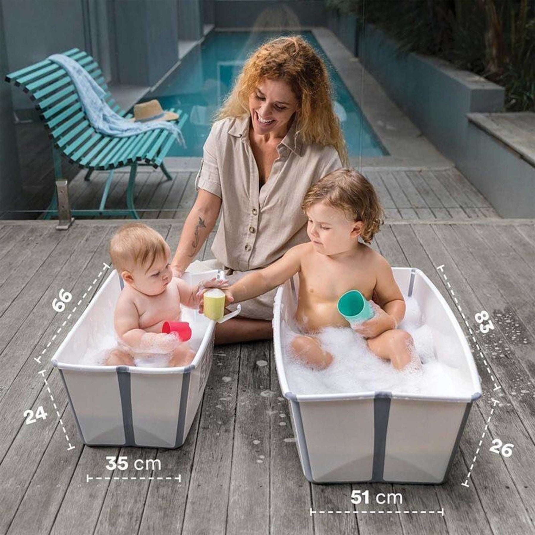 PACK BAÑERA PLEGABLE FLEXI BATH XL + SUPPORT NEWBORN STOKKE