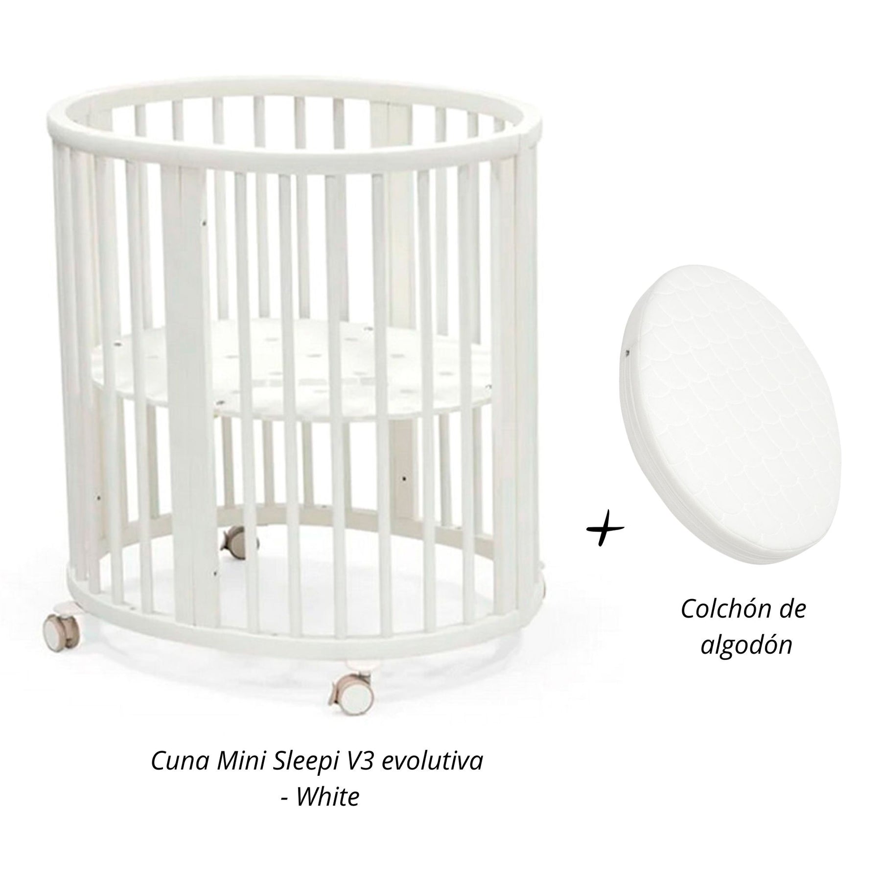 Cuna Mini Sleepi V3 evolutiva + Colchón Stokke