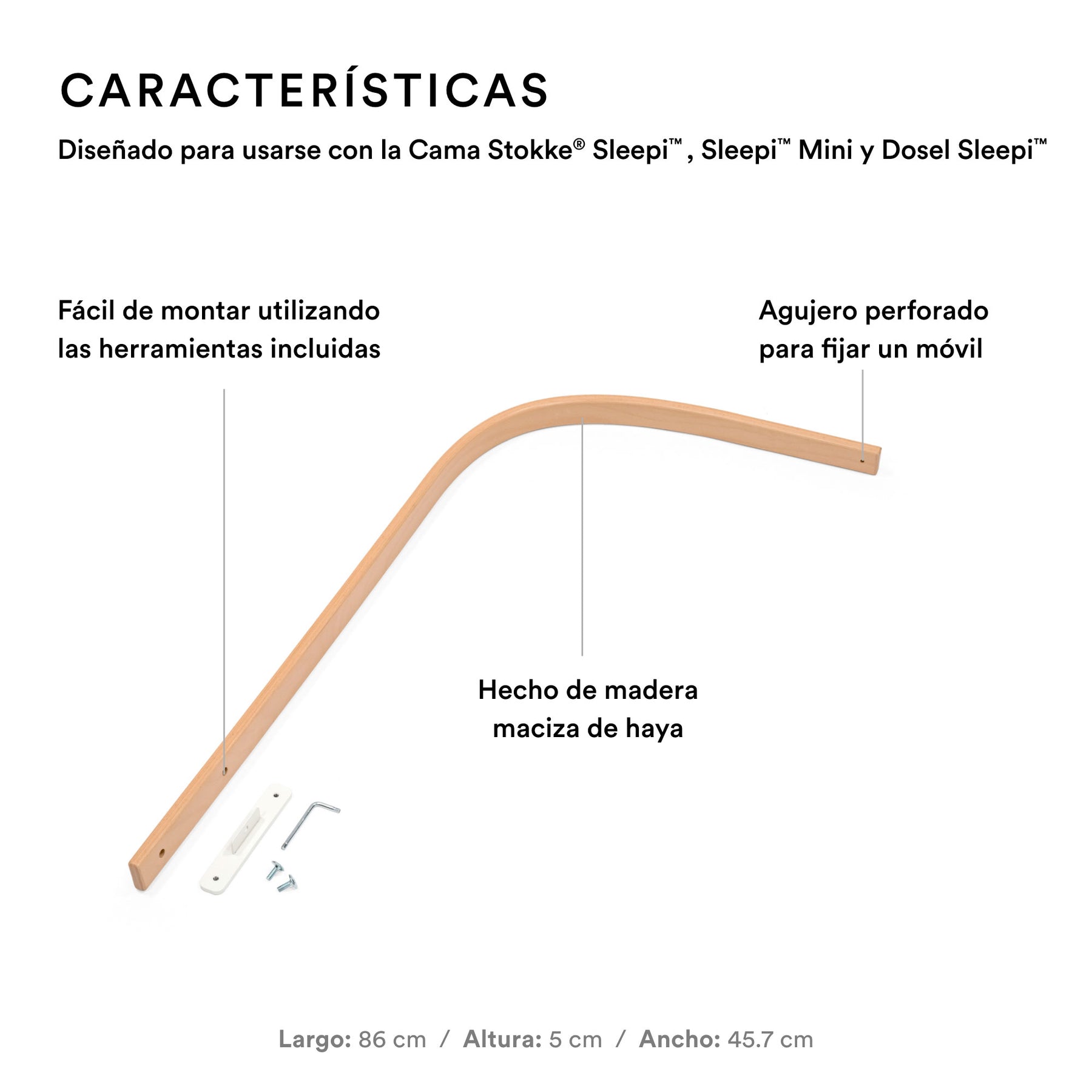 Mástil de dosel para cuna Mini Sleepi V3 y Cuna Sleepi V3 - STOKKE