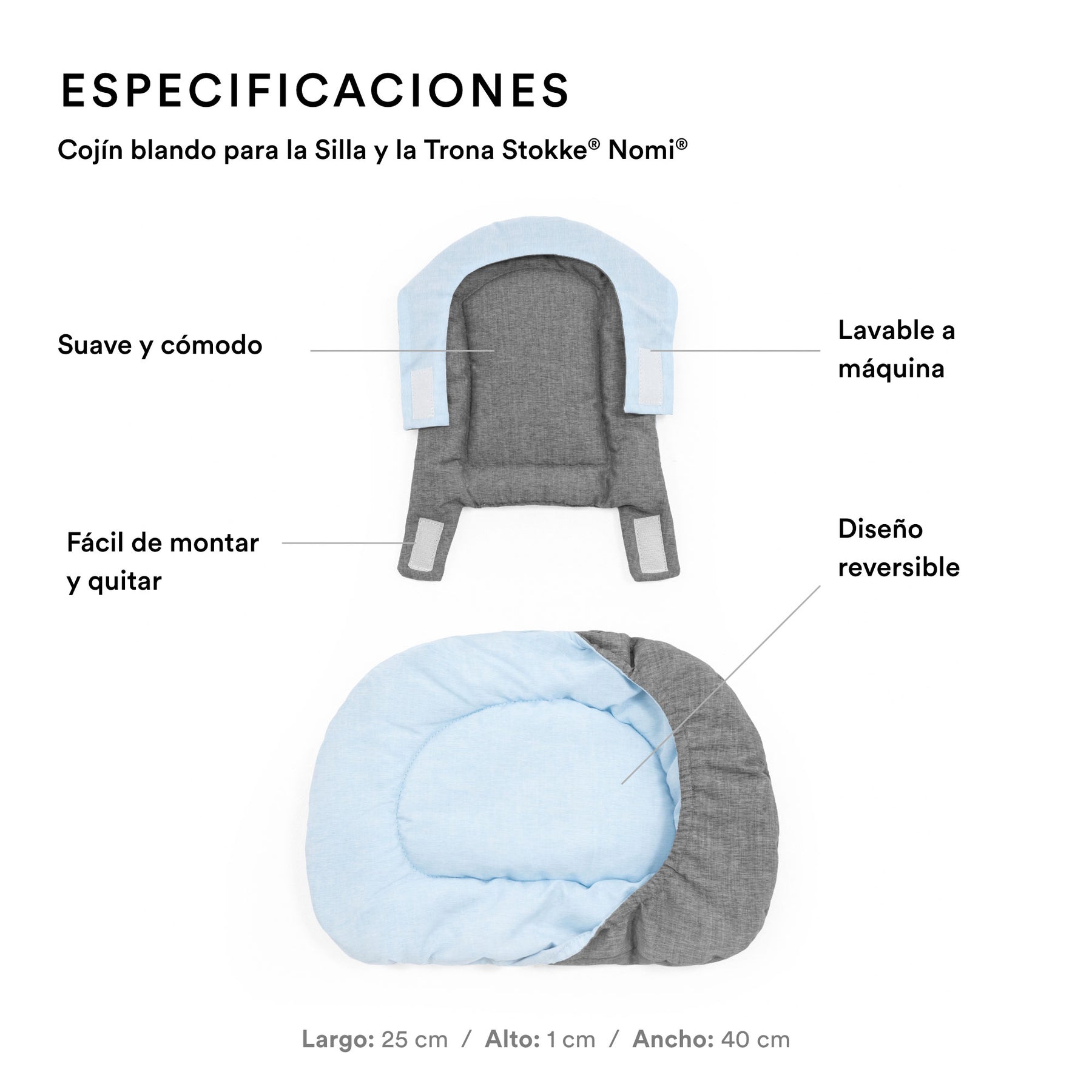 Cojín para silla Modelo Nomi - Stokke
