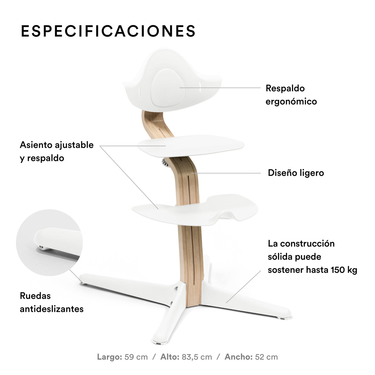 SILLA DE COMER MODELO NOMI STOKKE