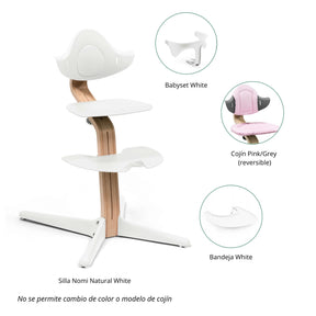 PACK SILLA NOMI + COJÍN+ BABYSET + BANDEJA STOKKE