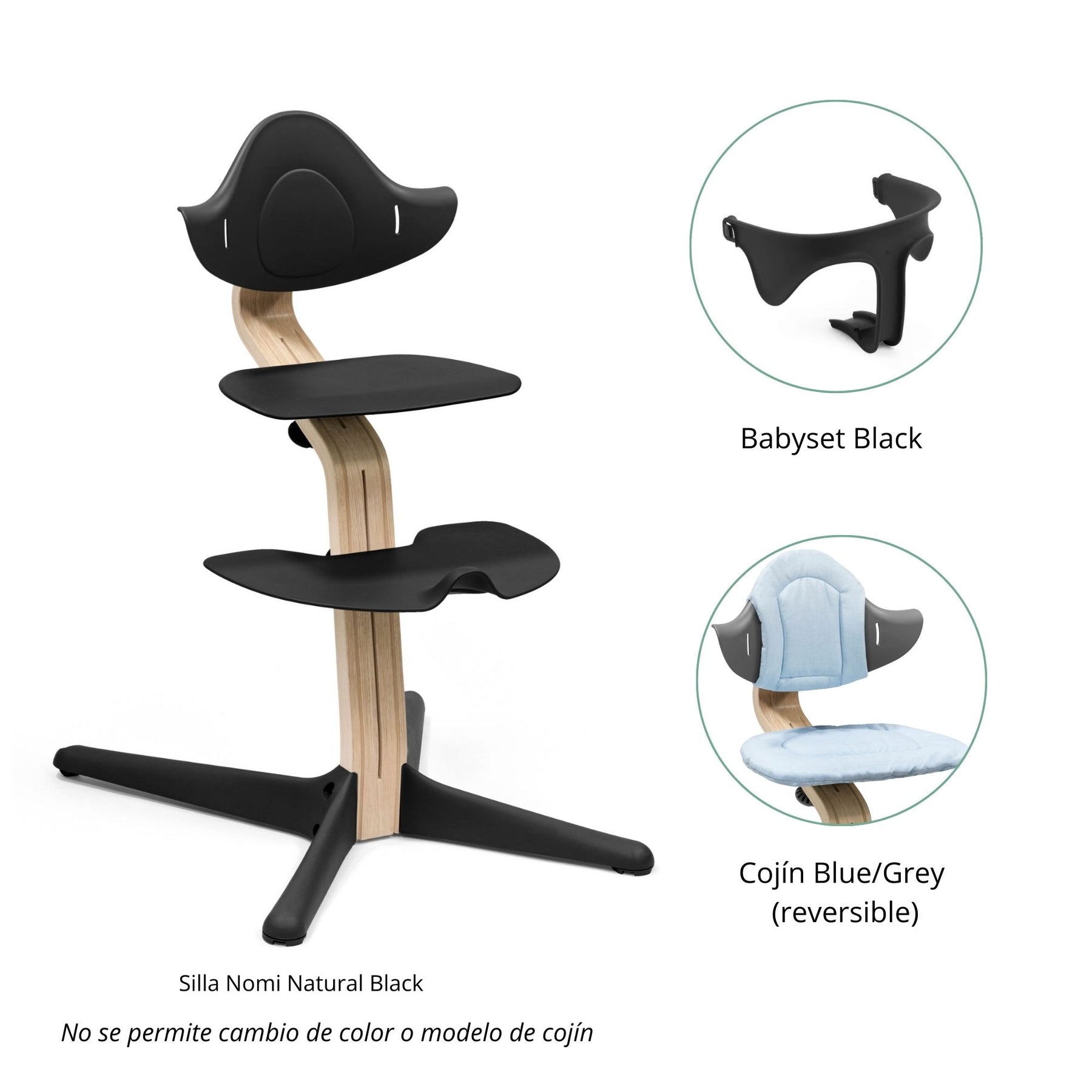 PACK SILLA NOMI + COJÍN+ BABYSET STOKKE