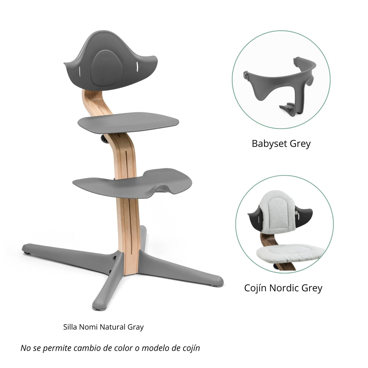 PACK SILLA NOMI + COJÍN+ BABYSET STOKKE