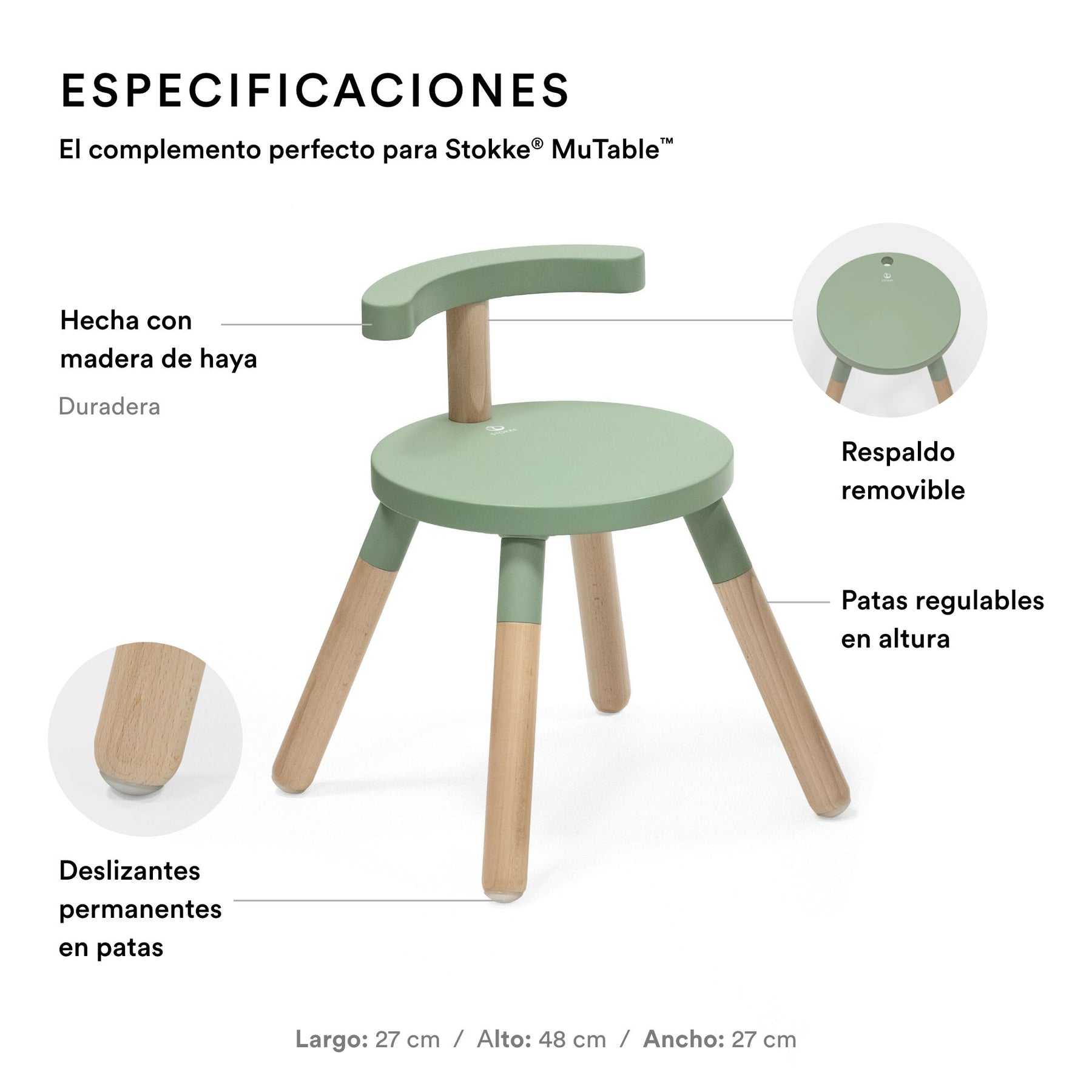 Silla infantil Modelo Mutable™ v2 35 x 42 cm STOKKE