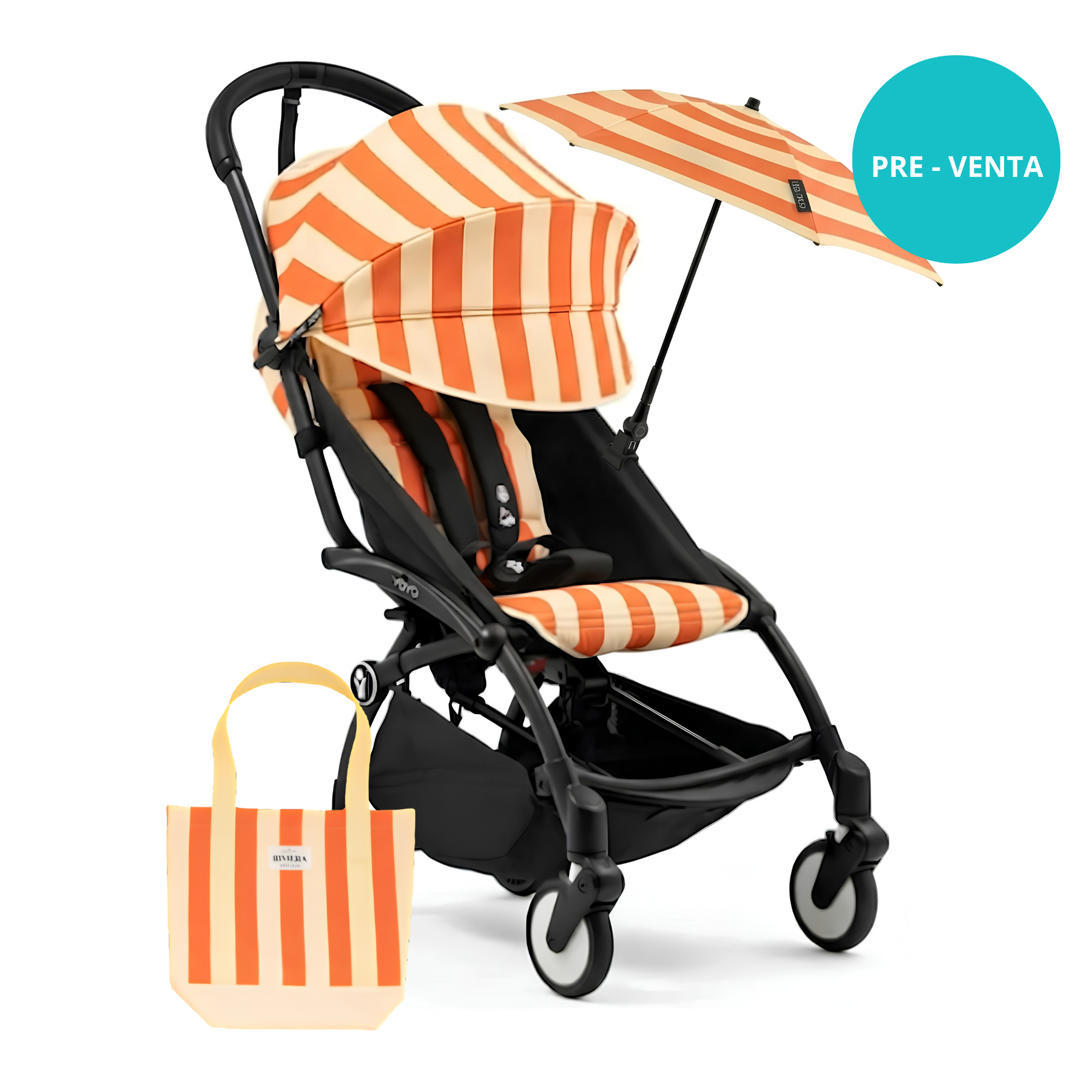 Coche de bebé Stokke YOYO³ 6+ Capri + Kit Riviera Summer – ligero y compacto
