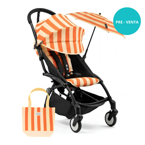 Coche de bebé Stokke YOYO³ 6+ Capri + Kit Riviera Summer – ligero y compacto