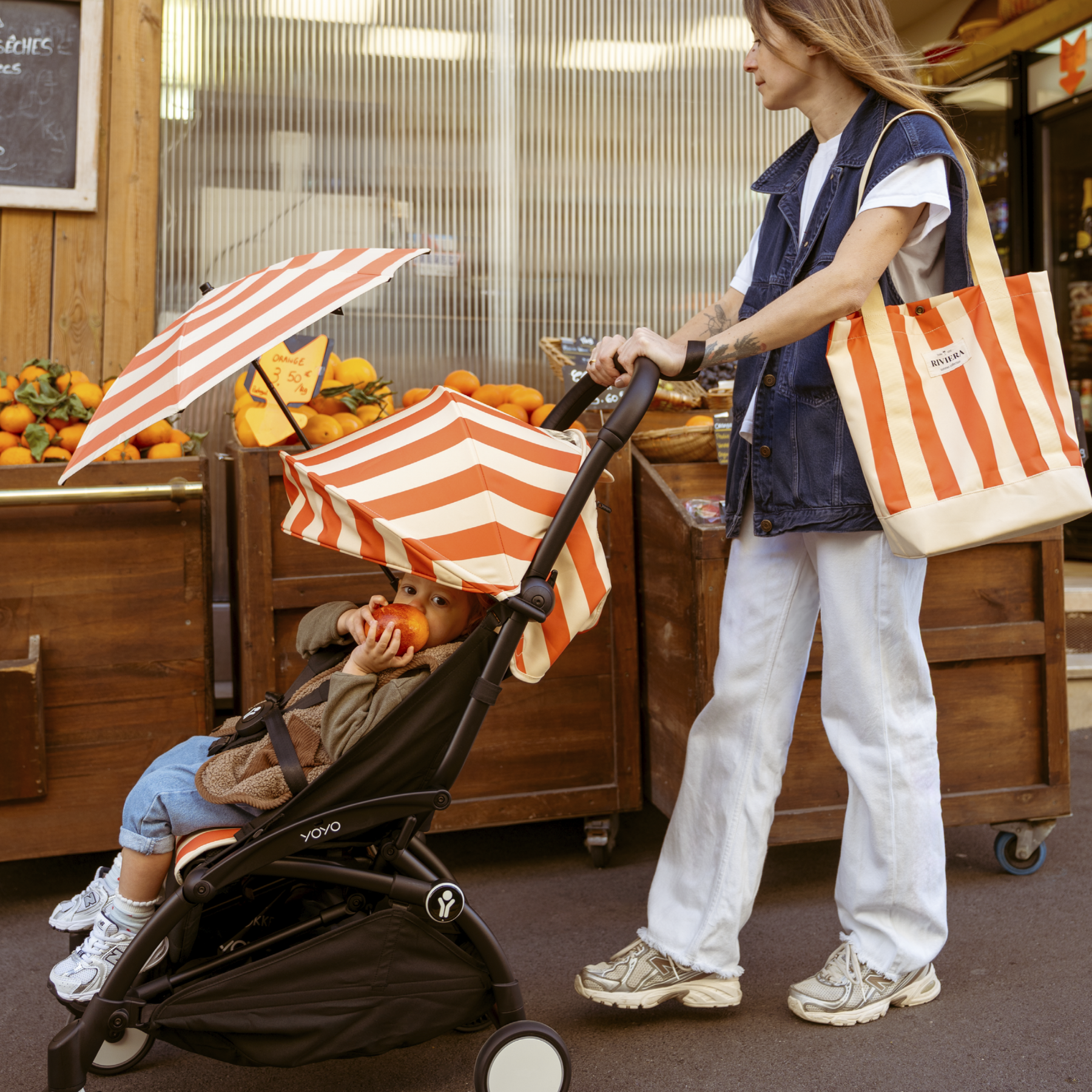 Coche de bebé Stokke YOYO³ 6+ Capri + Kit Riviera Summer – ligero y compacto