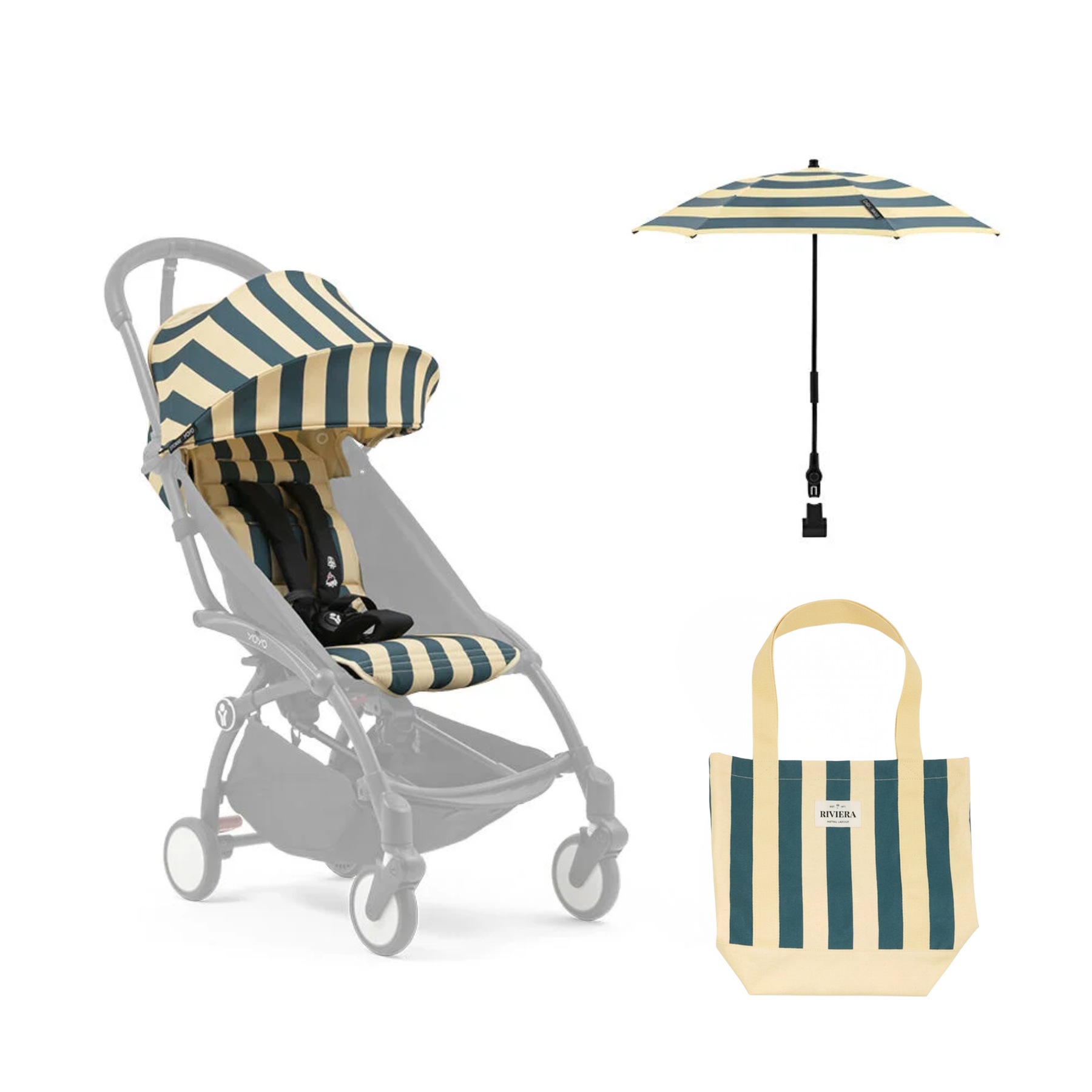 Coche de bebé Stokke YOYO³ 6+ Mónaco + Kit Riviera Summer – ligero y compacto