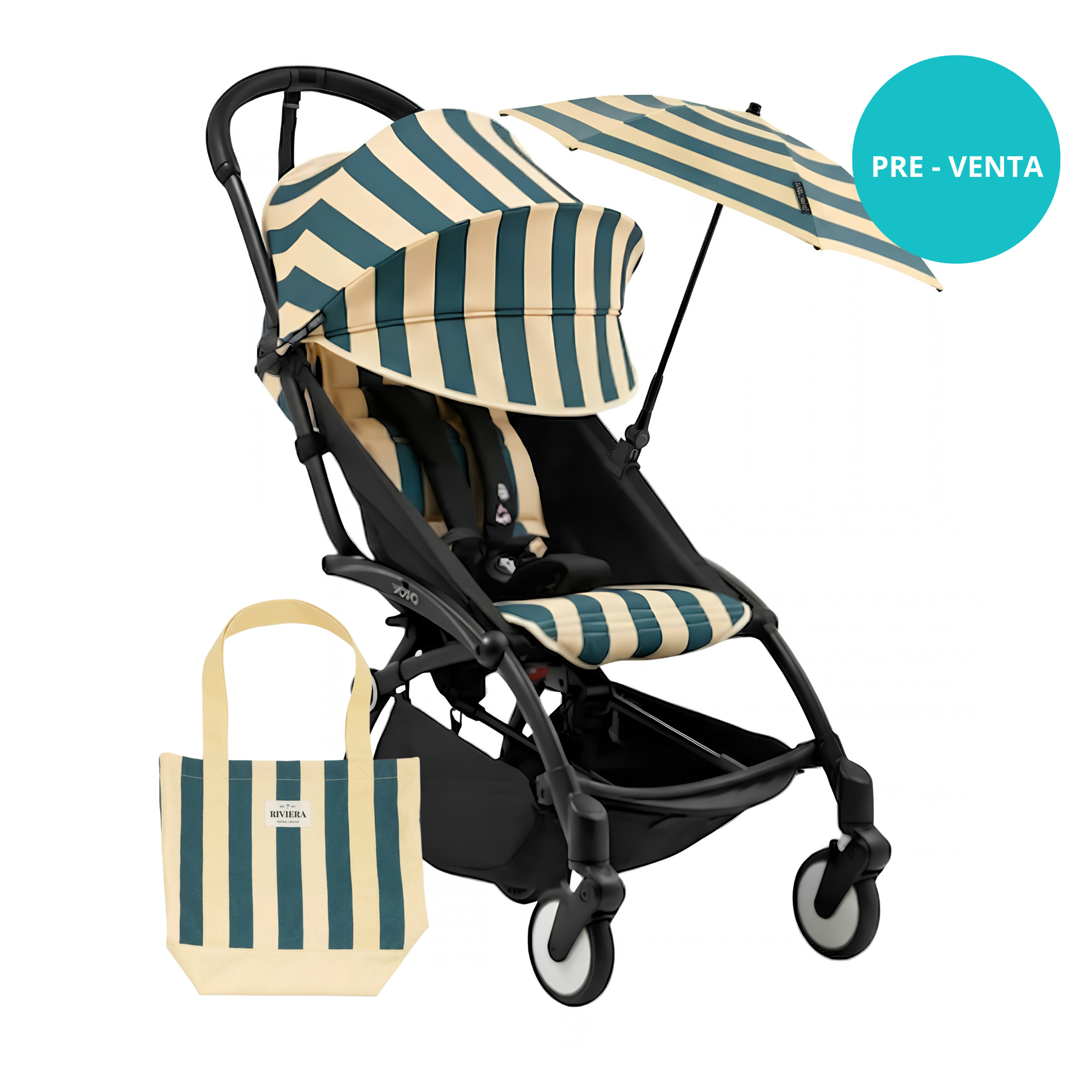 Coche de bebé Stokke YOYO³ 6+ Mónaco + Kit Riviera Summer – ligero y compacto