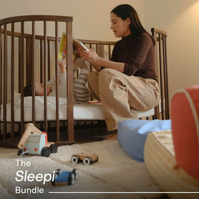 Cuna Mini Sleepi V3 evolutiva  + Kit de extensión + colchón de algodón STOKKE