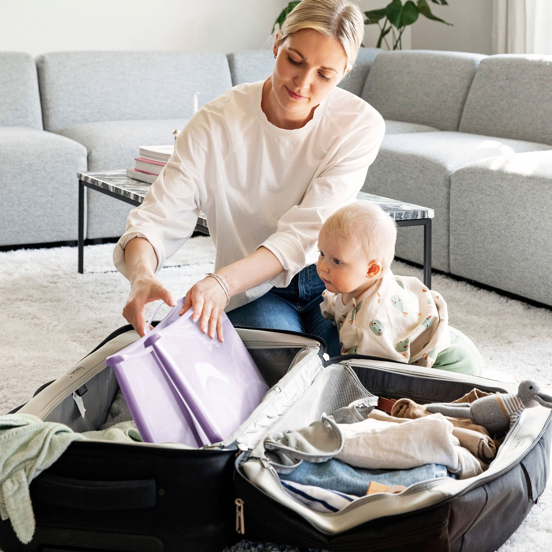 Pack Bañera FlexiBath V2 + Soporte de Pie Stokke + Soporte de recién Nacido STOKKE