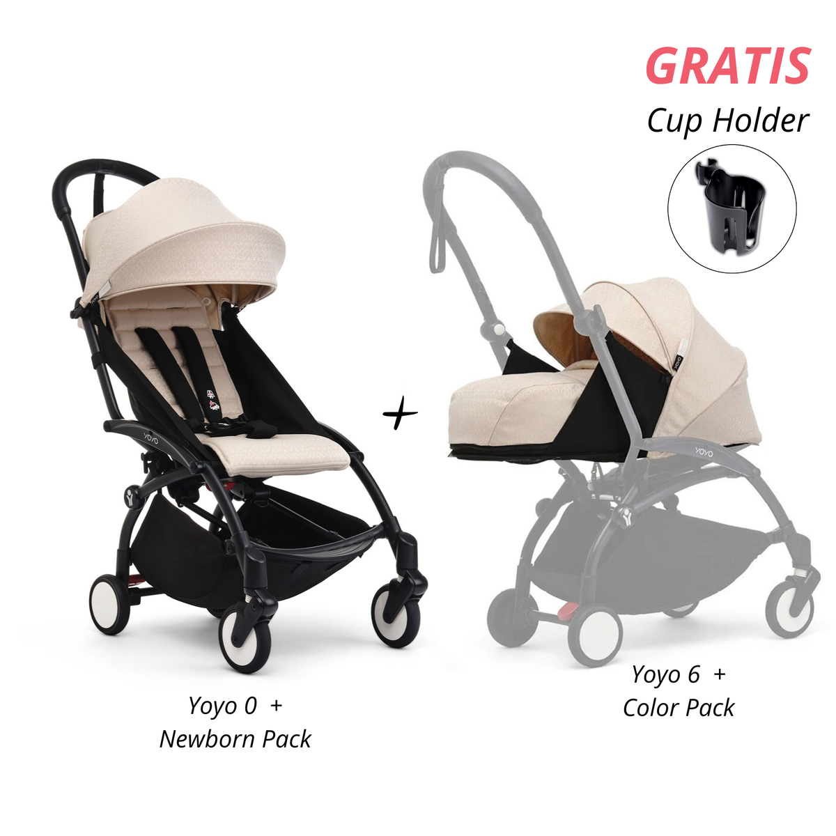 COCHE STOKKE YOYO³ COMPLETO CHASIS NEGRO NEWBORN 1RA ETAPA + TEXTIL 2DA ETAPA (GRATIS CUP GOLDER) STOKKE