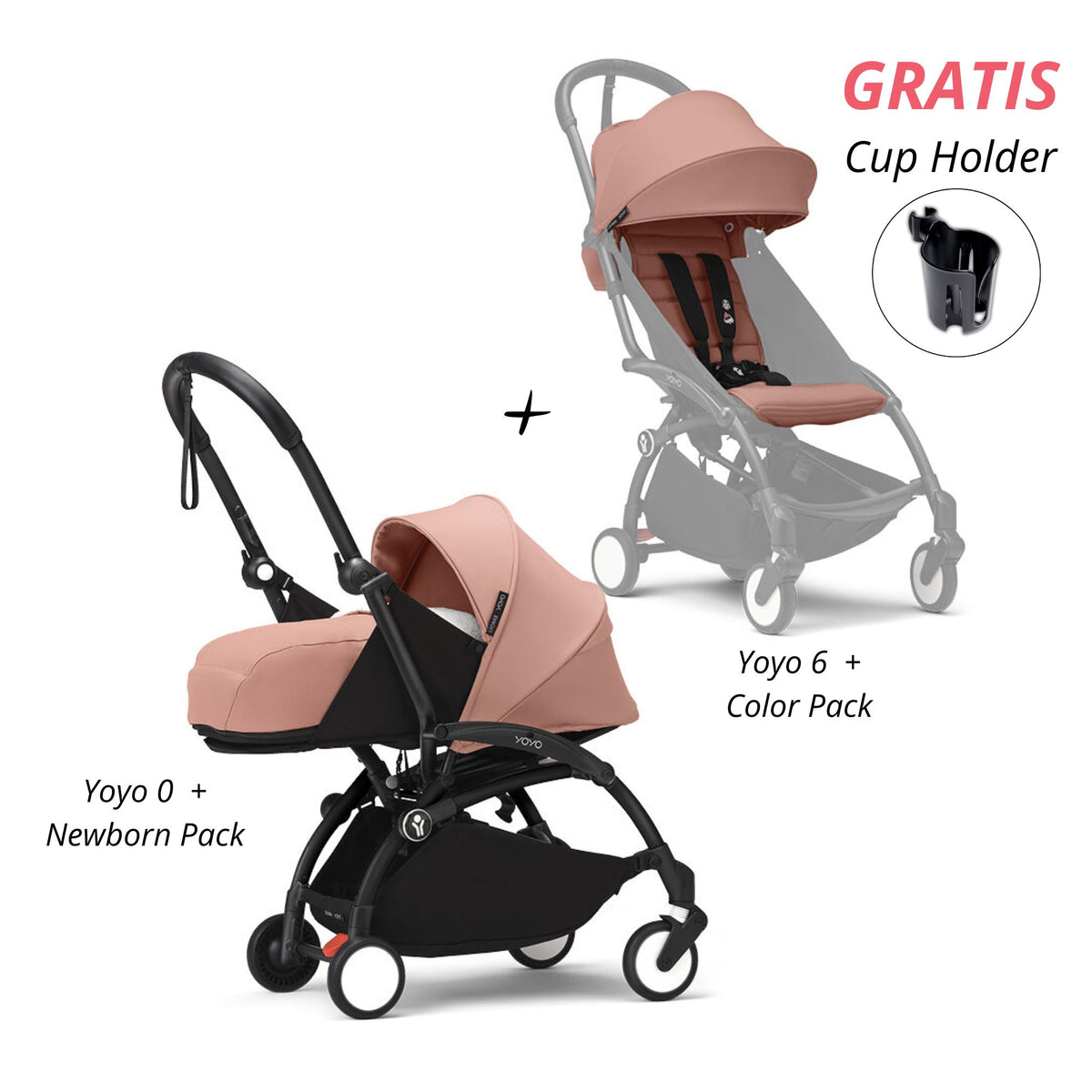 COCHE STOKKE YOYO³ COMPLETO CHASIS NEGRO NEWBORN 1RA ETAPA + TEXTIL 2DA ETAPA (GRATIS CUP GOLDER) STOKKE