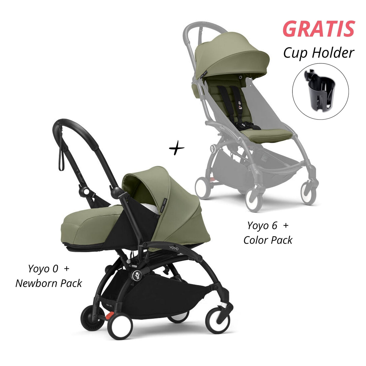 COCHE STOKKE YOYO³ COMPLETO CHASIS NEGRO NEWBORN 1RA ETAPA + TEXTIL 2DA ETAPA (GRATIS CUP GOLDER) STOKKE