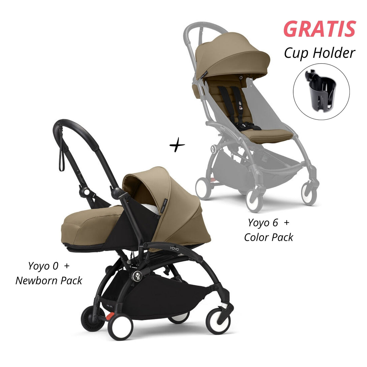 COCHE STOKKE YOYO³ COMPLETO CHASIS NEGRO NEWBORN 1RA ETAPA + TEXTIL 2DA ETAPA (GRATIS CUP GOLDER) STOKKE
