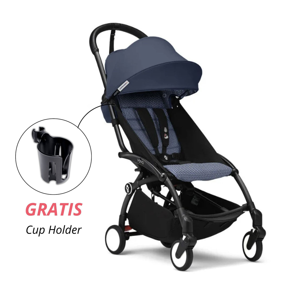COCHE STOKKE YOYO³ CHASIS NEGRO TEXTIL 2DA ETAPA DE 6 MESES A 4 AÑOS (GRATIS CUP HOLDER)