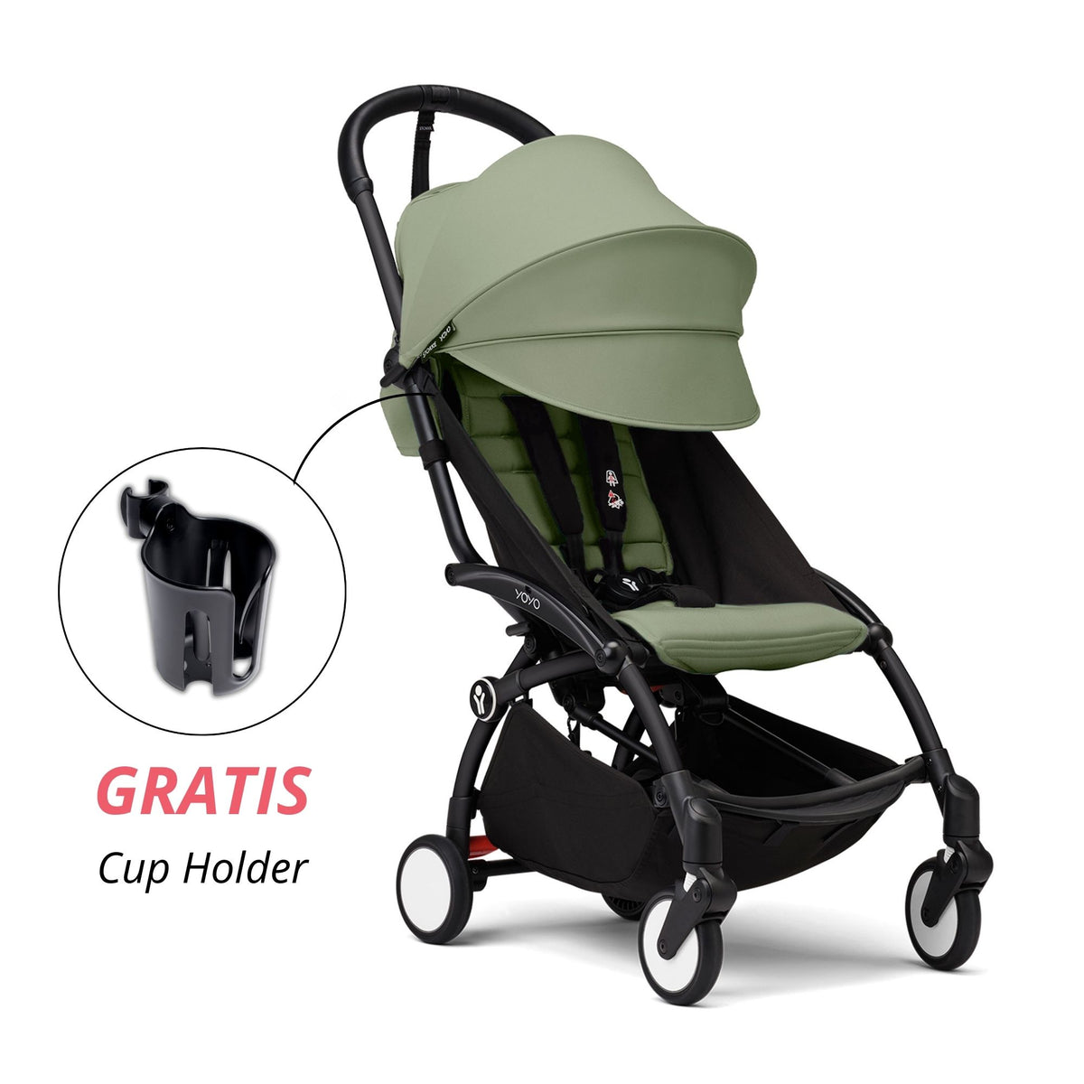 COCHE STOKKE YOYO³ CHASIS NEGRO TEXTIL 2DA ETAPA DE 6 MESES A 4 AÑOS (GRATIS CUP HOLDER)