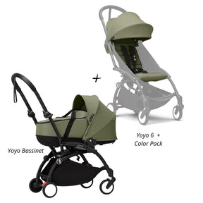 COCHE STOKKE YOYO³ COMPLETO CHASIS NEGRO CON BASSINET Y TEXTIL 2DA ETAPA