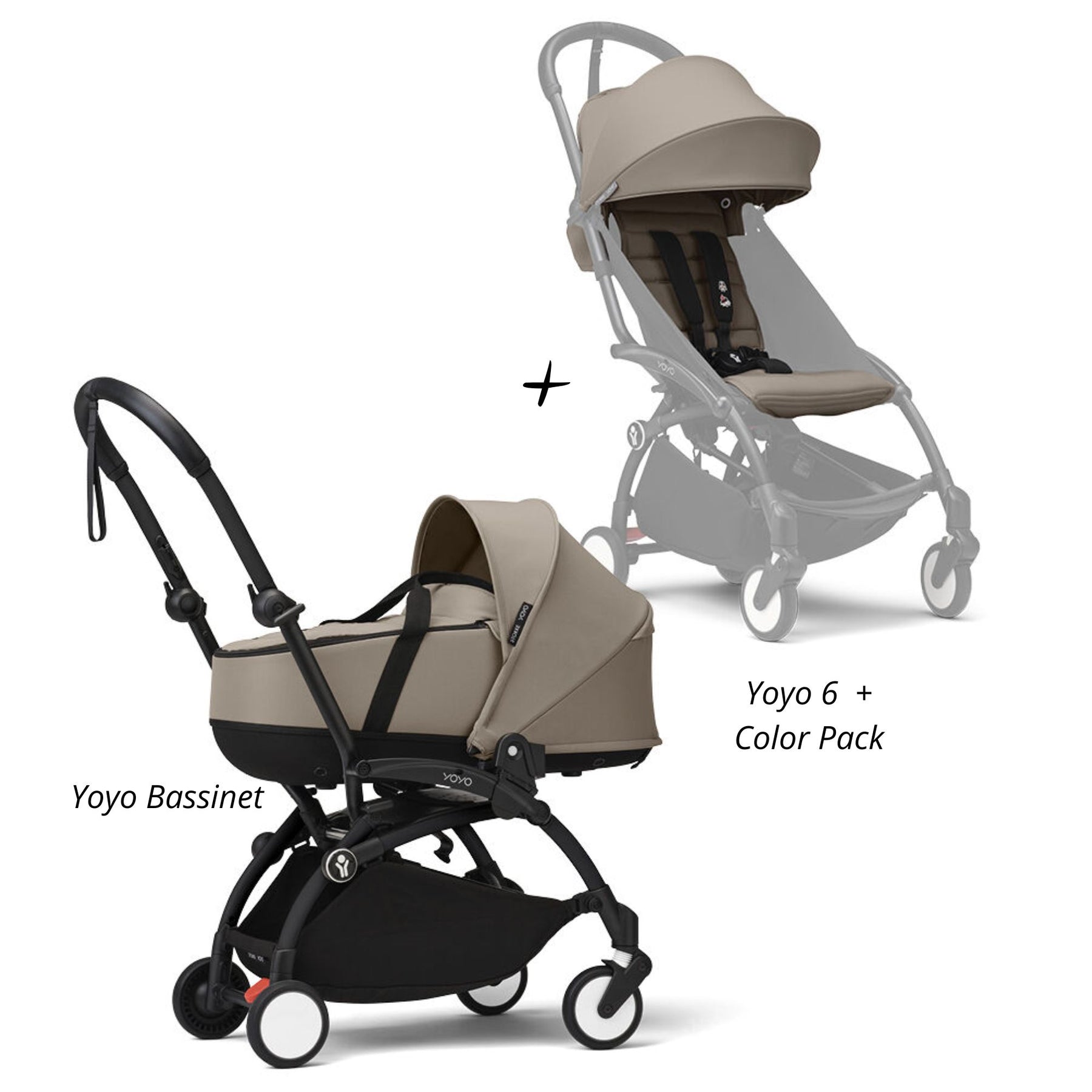 COCHE STOKKE YOYO³ COMPLETO CHASIS NEGRO CON BASSINET Y TEXTIL 2DA ETAPA