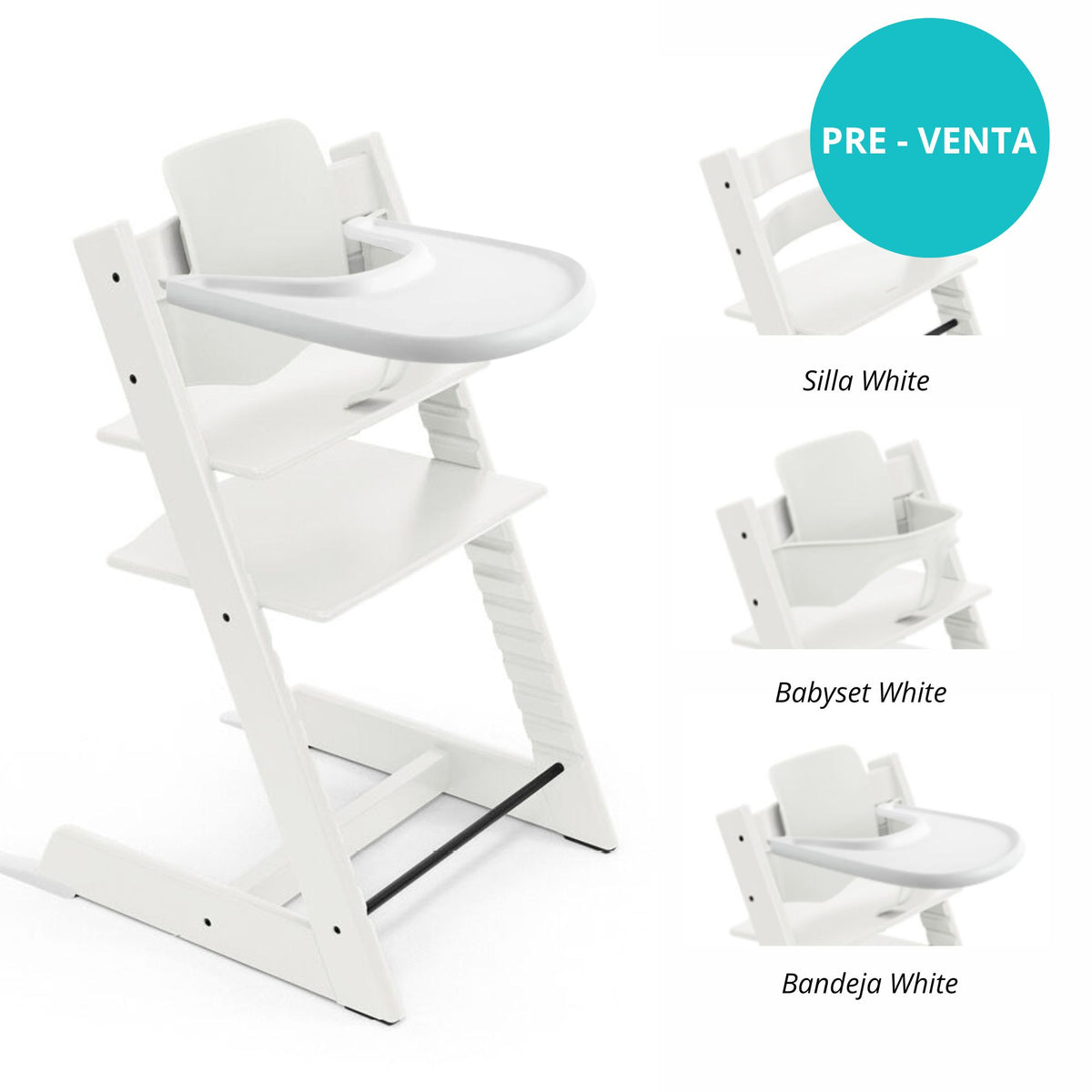 Pack alimentación: Silla Tripp Trapp + Babyset + Bandeja STOKKE