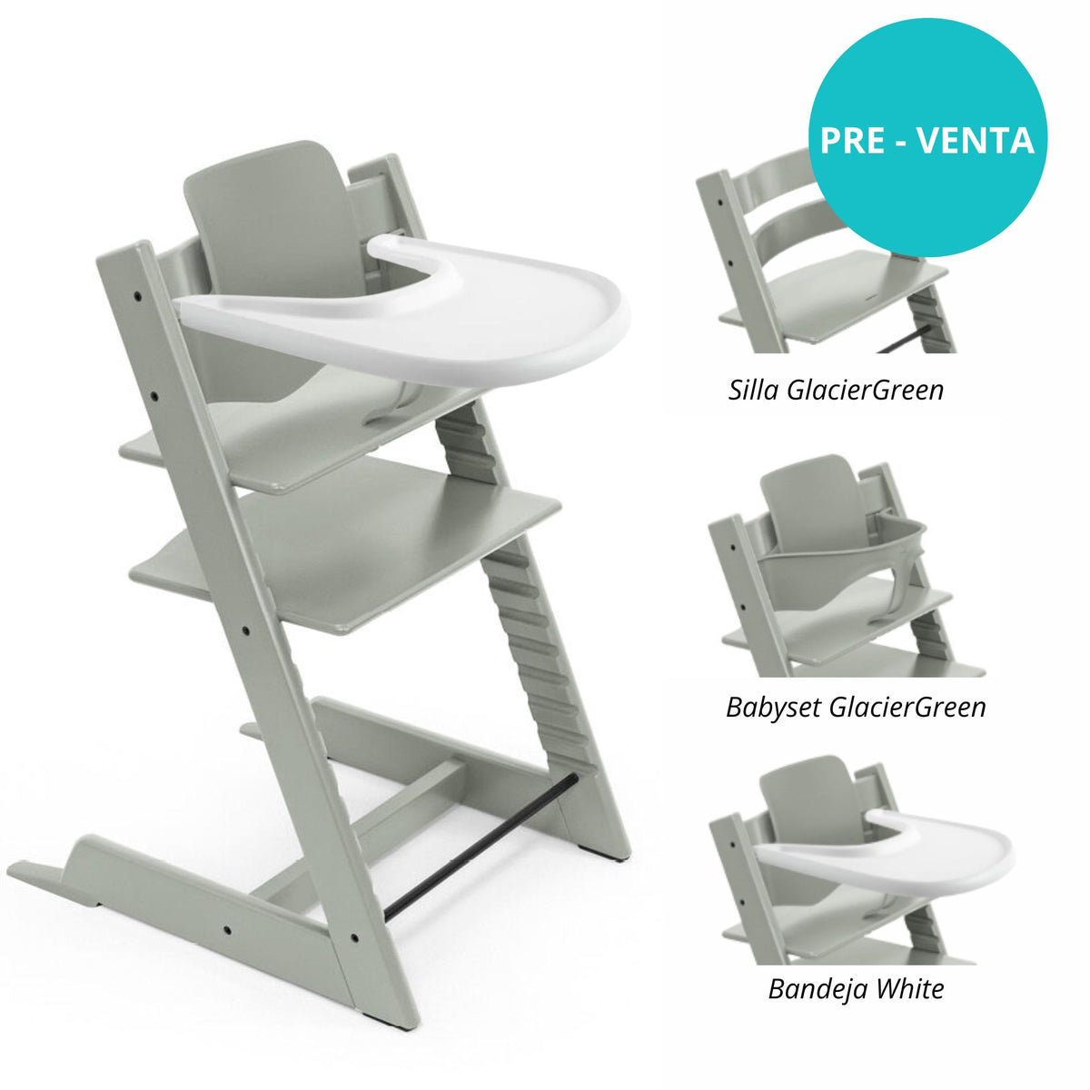 Pack alimentación: Silla Tripp Trapp + Babyset + Bandeja STOKKE