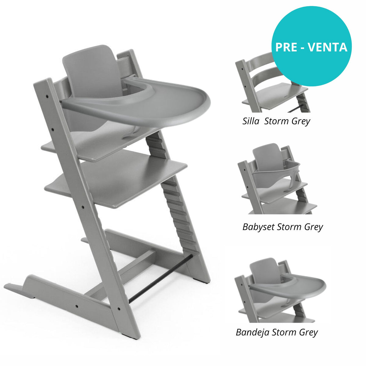 Pack alimentación: Silla Tripp Trapp + Babyset + Bandeja STOKKE